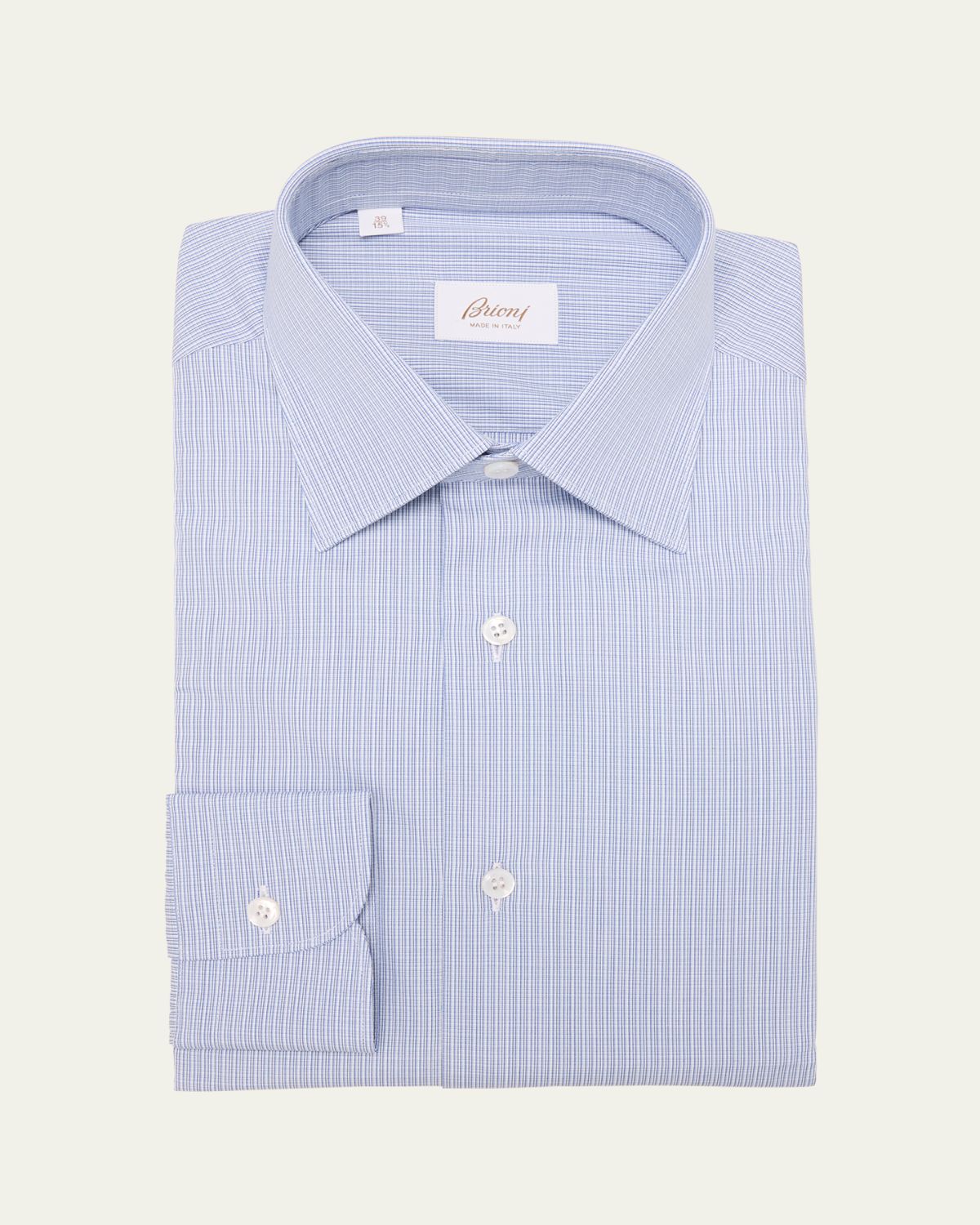 Brioni Men's Cotton Mini Graph Check Dress Shirt