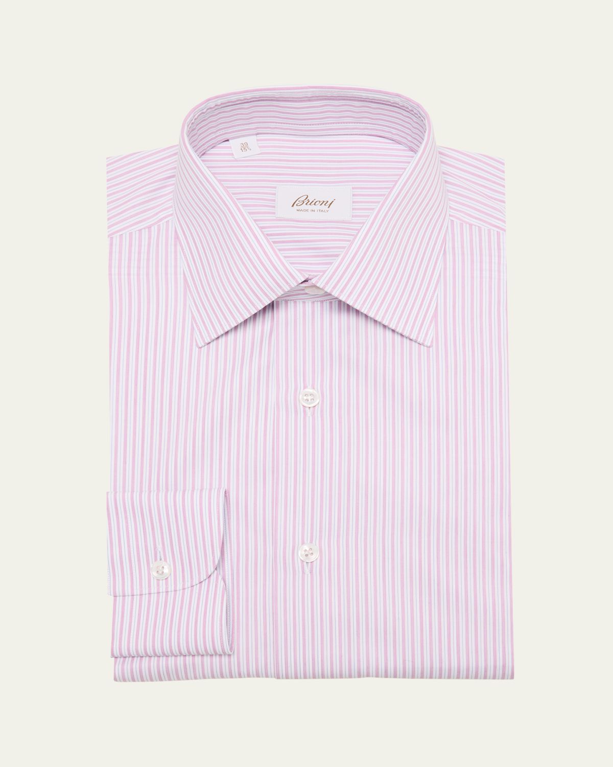 Brioni Men's Cotton Multi-Stripe Dress Shirt