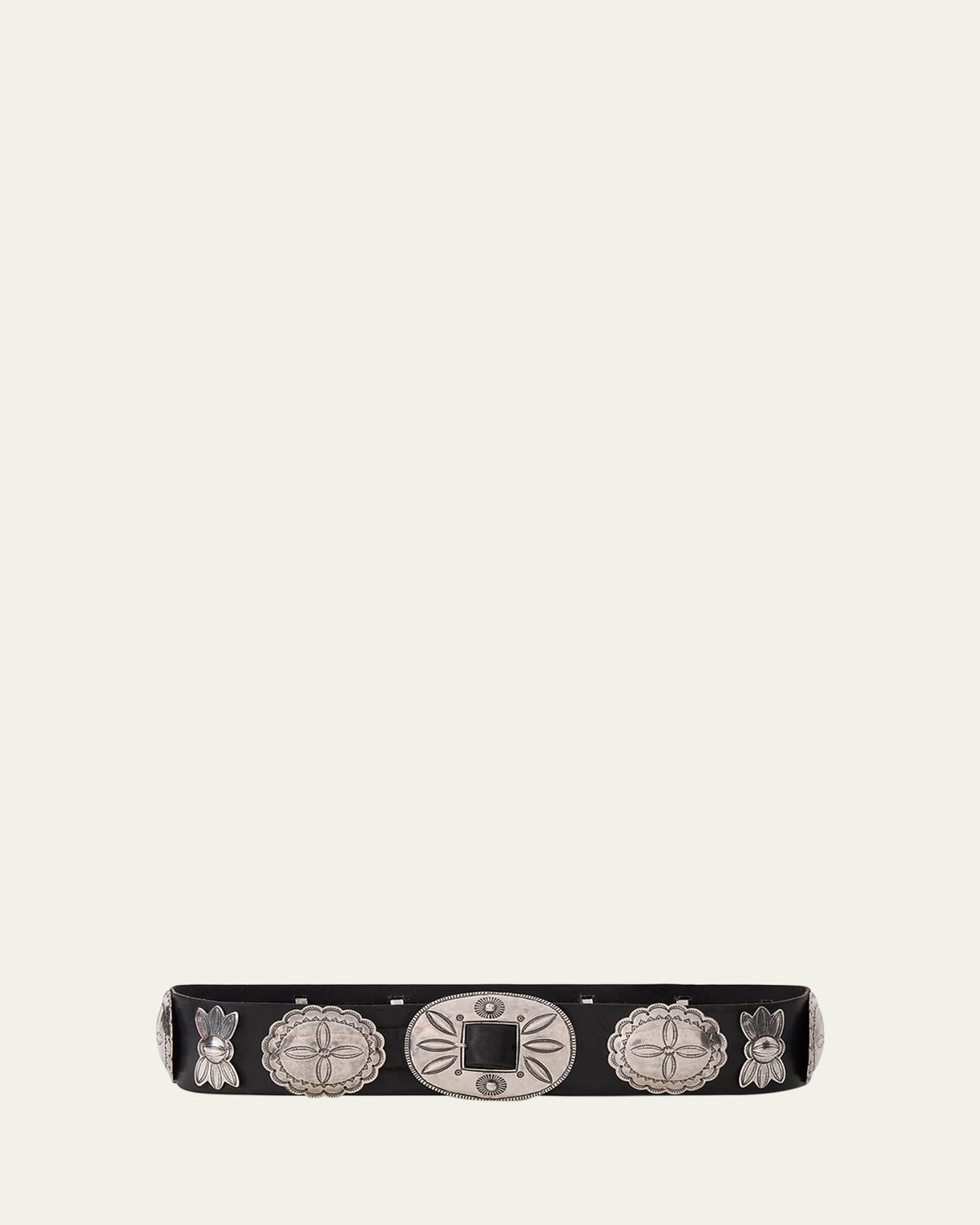 Ralph Lauren Collection Vacchetta Concho Leather Belt