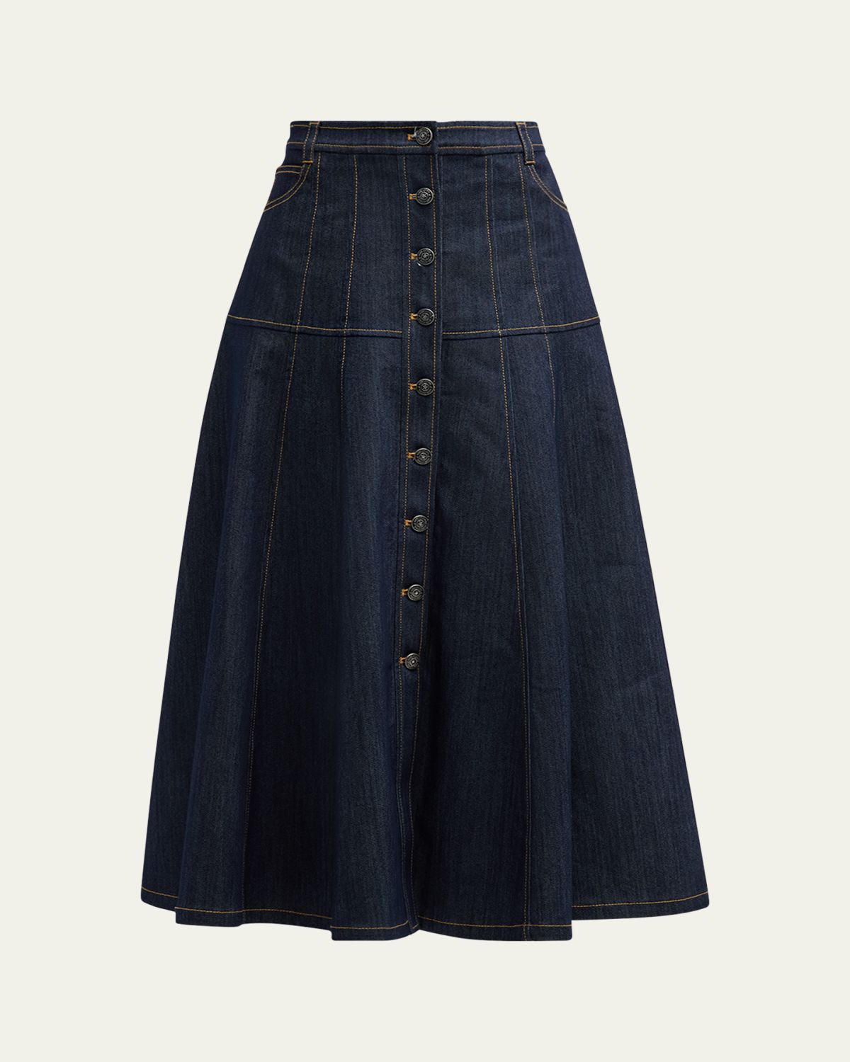 Cinq a Sept Veena Denim Midi Skirt | Thumbnail 6
