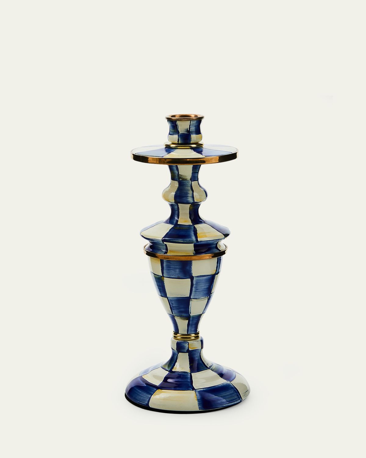 MacKenzie-Childs Royal Check Medium Pillar Candlestick