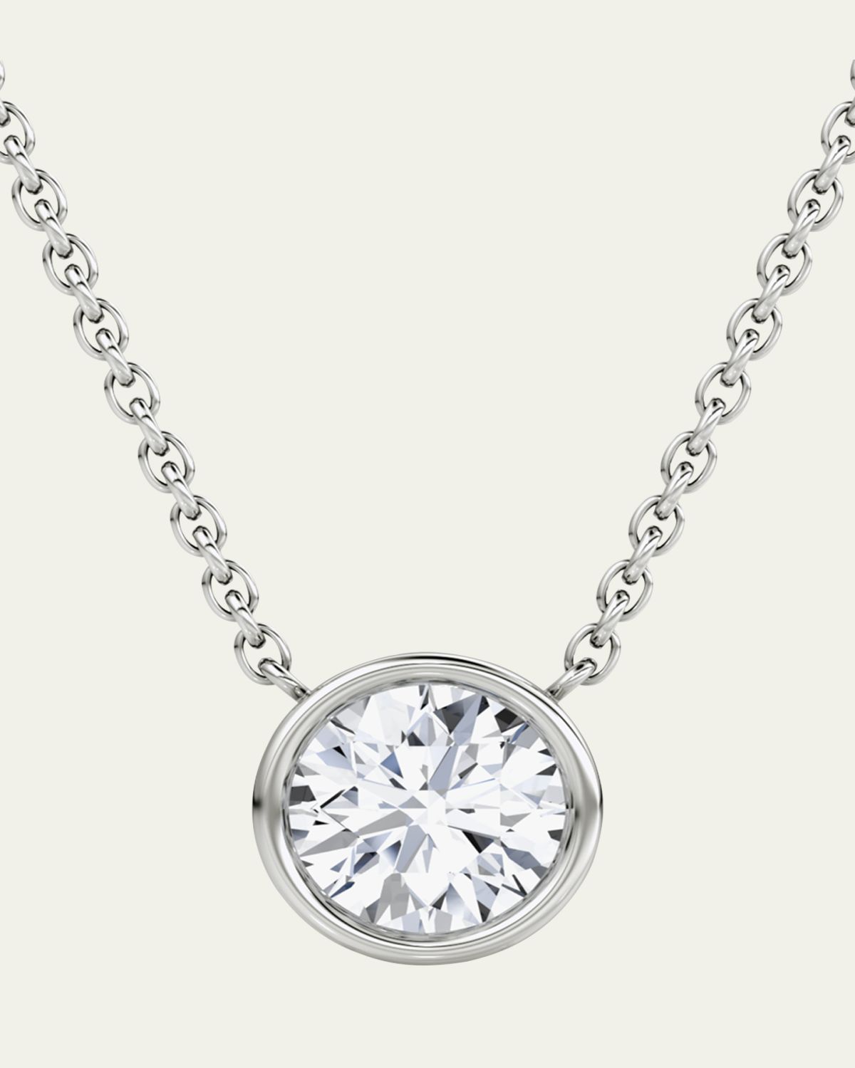 VRAI Round Bezel-Cut Lab Grown Diamond Solitaire Necklace, 0.75tcw