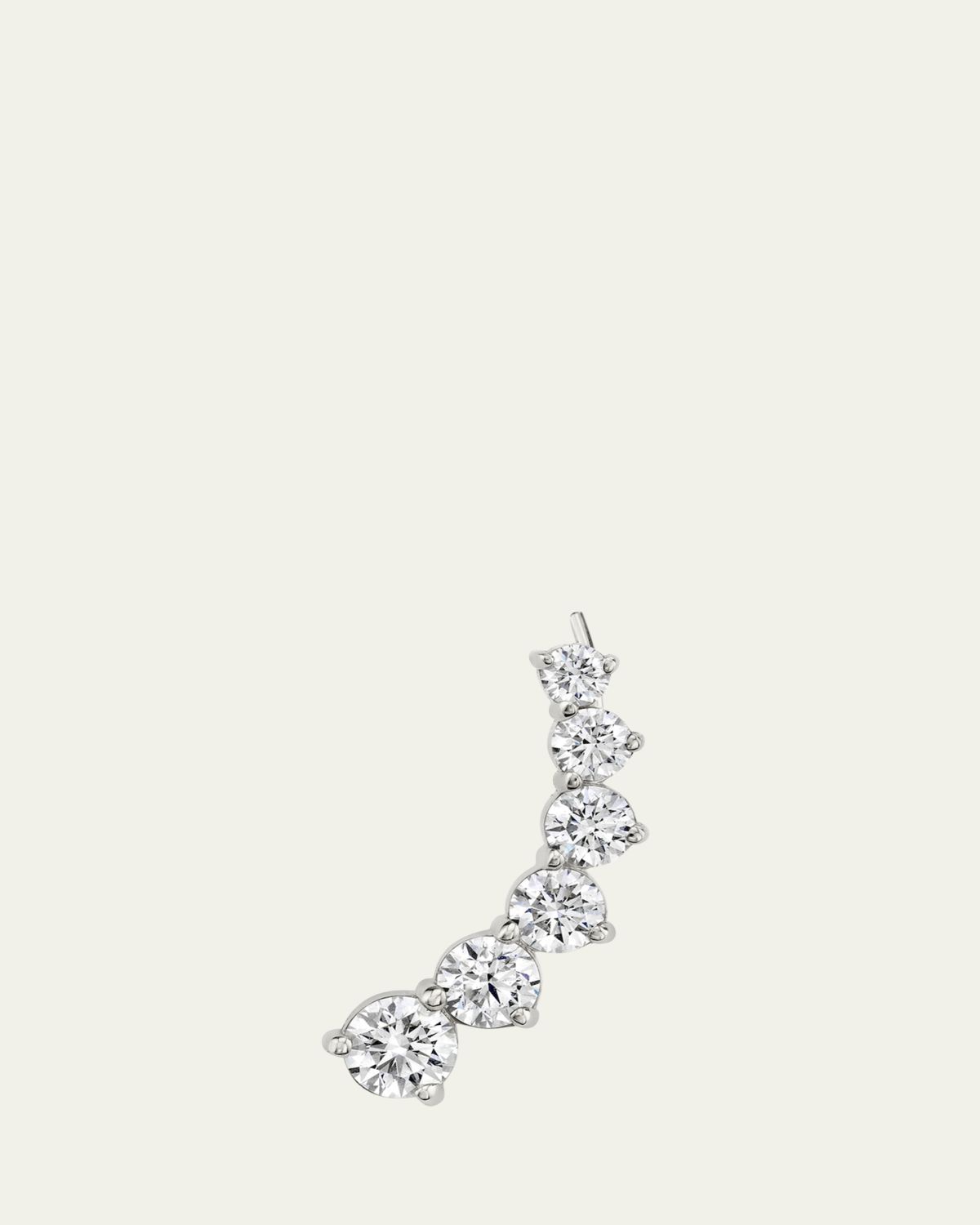 VRAI 14K White Gold 6-Stone Brilliant Round Lab Grown Diamond Ear Climber, Single - Women's Jewelry And Watches