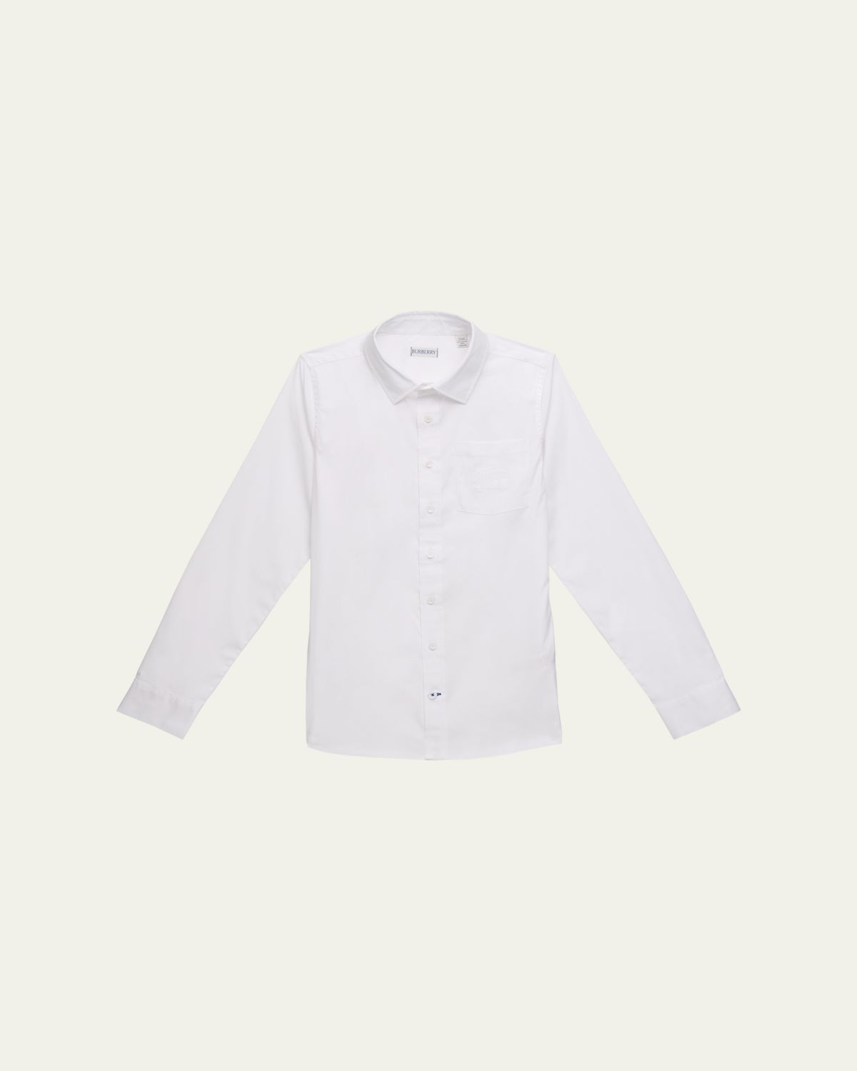 Burberry Boy's Owen EKD Stretch Cotton Poplin Long Sleeve Shirt, Size 3-14