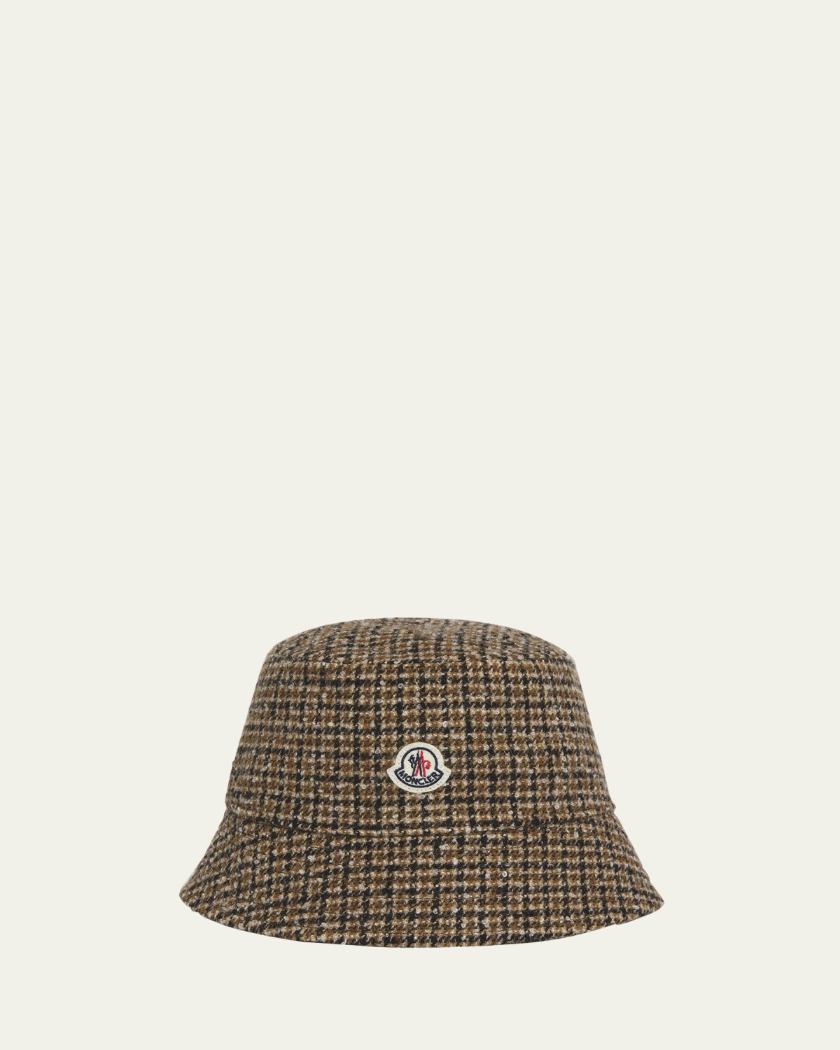 Moncler Plaid Logo Patch Bucket Hat