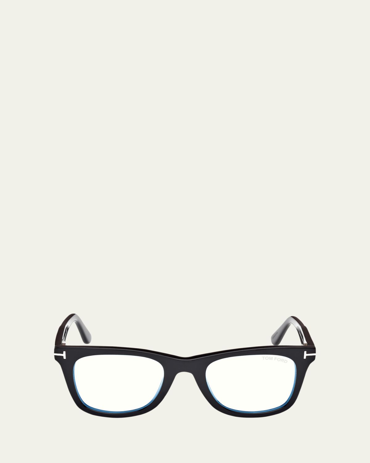 TOM FORD Blue Blocking Acetate Square Glasses With Clip-On Sun Lenses | Thumbnail 4
