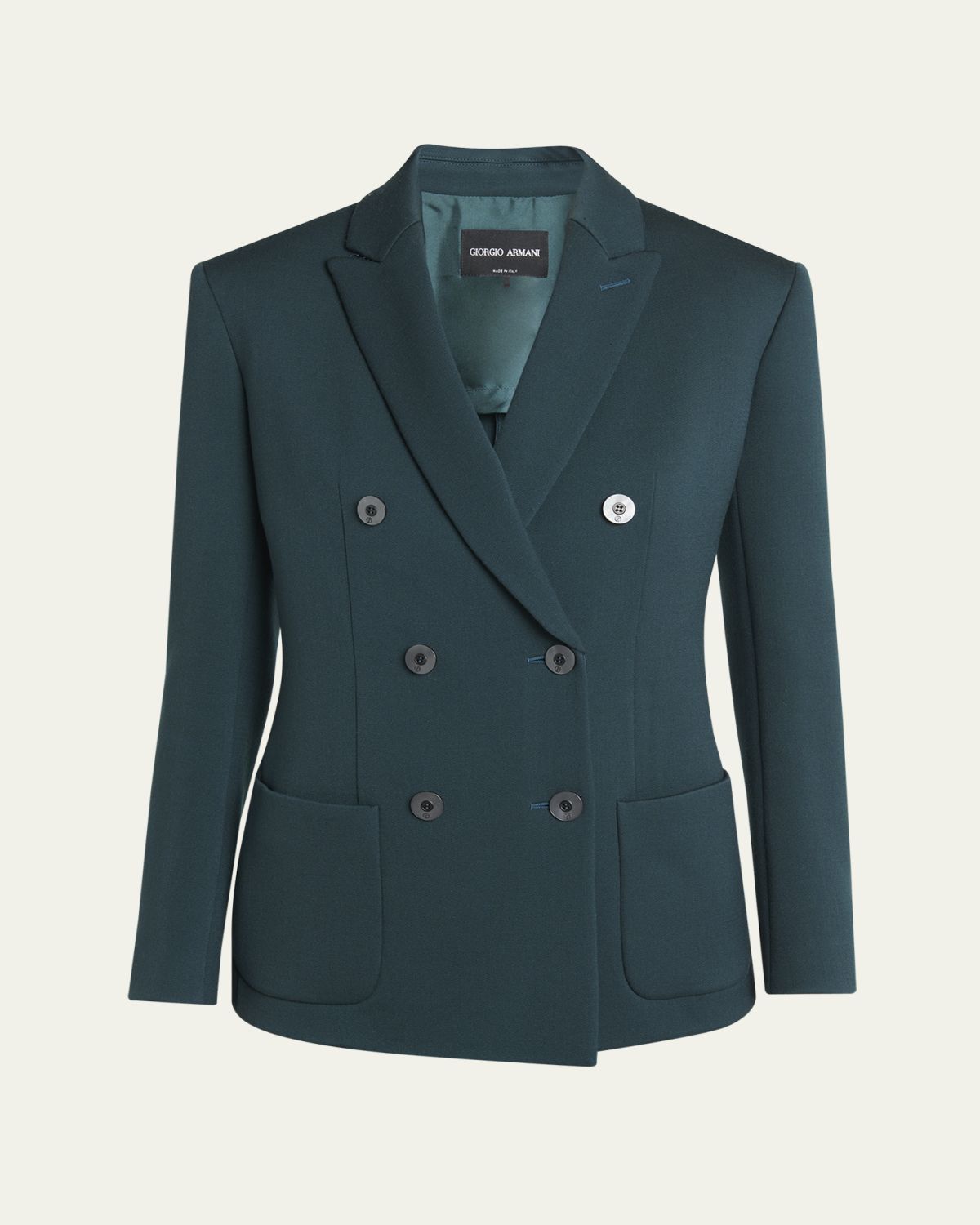 Giorgio Armani Double-Breasted Stretch Wool Blazer Jacket | Thumbnail 6