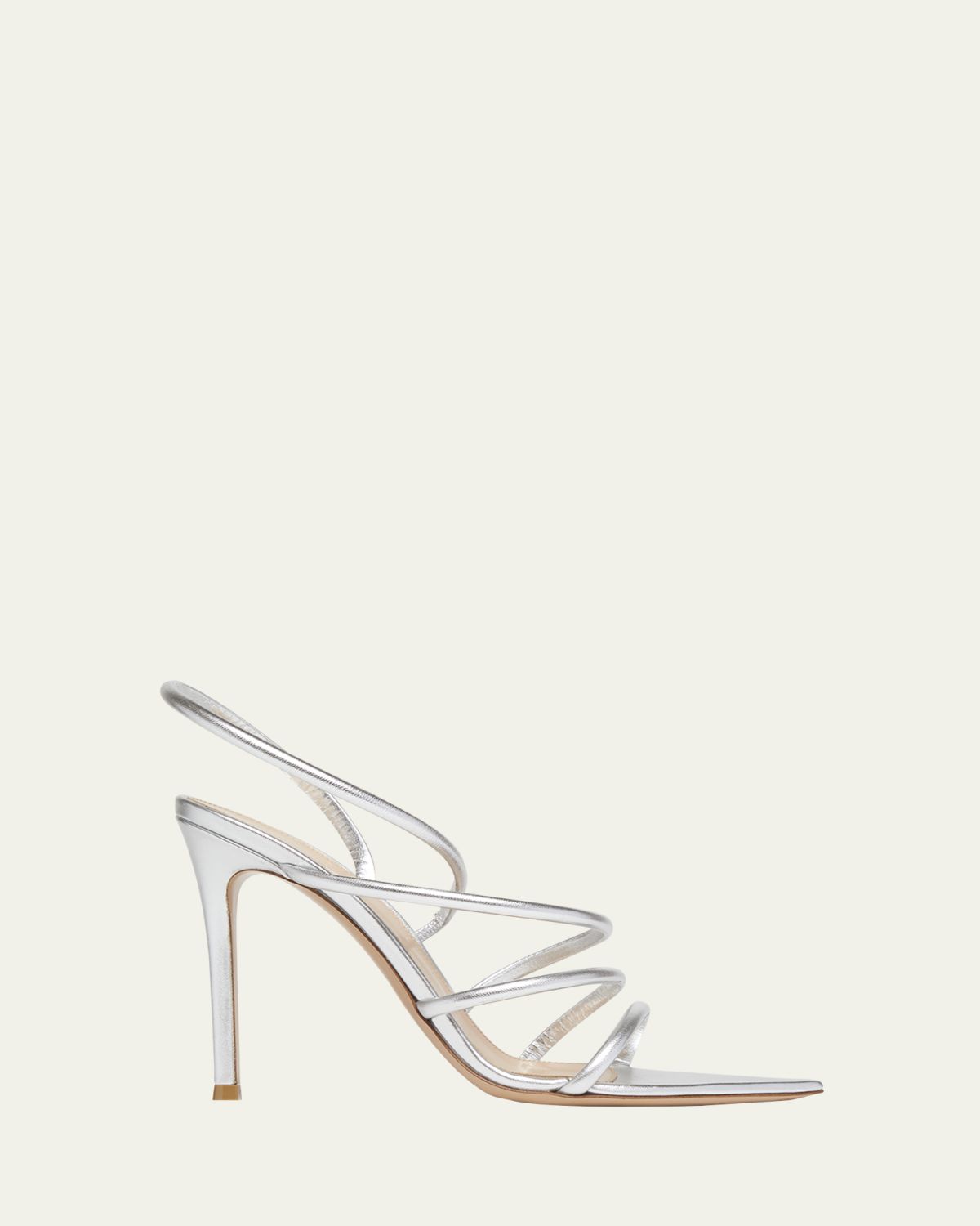 Gianvito Rossi Metallic Leather Strappy Sandals