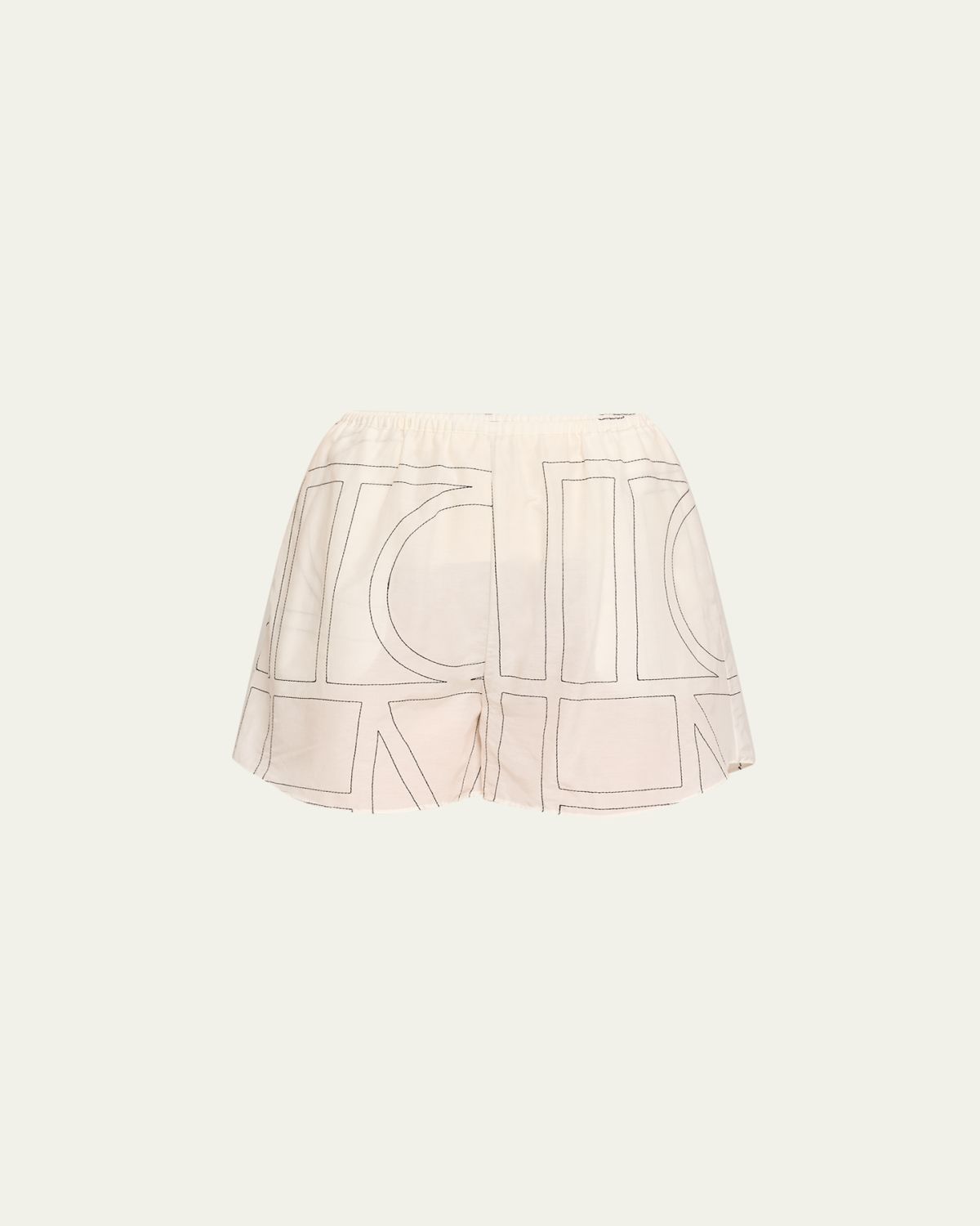 Toteme Monogram Cotton PJ Shorts