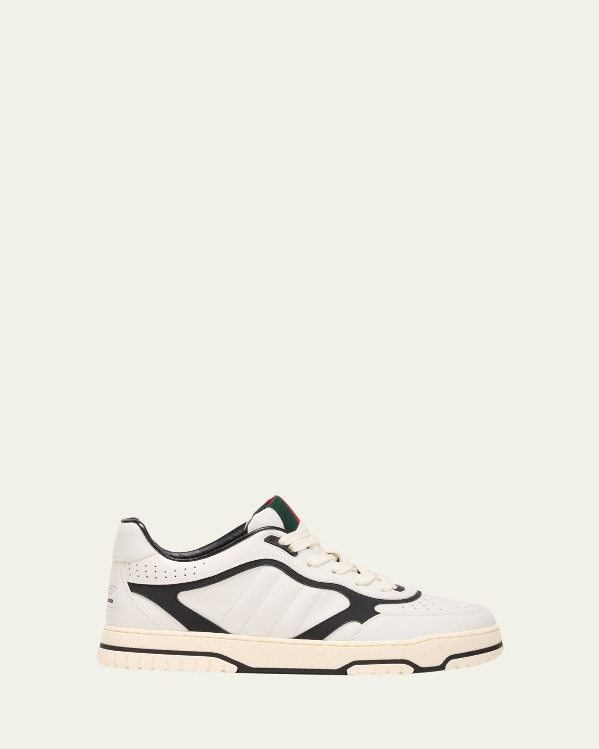 Gucci Men's Re-Web Gummed Calf Leather Sneakers