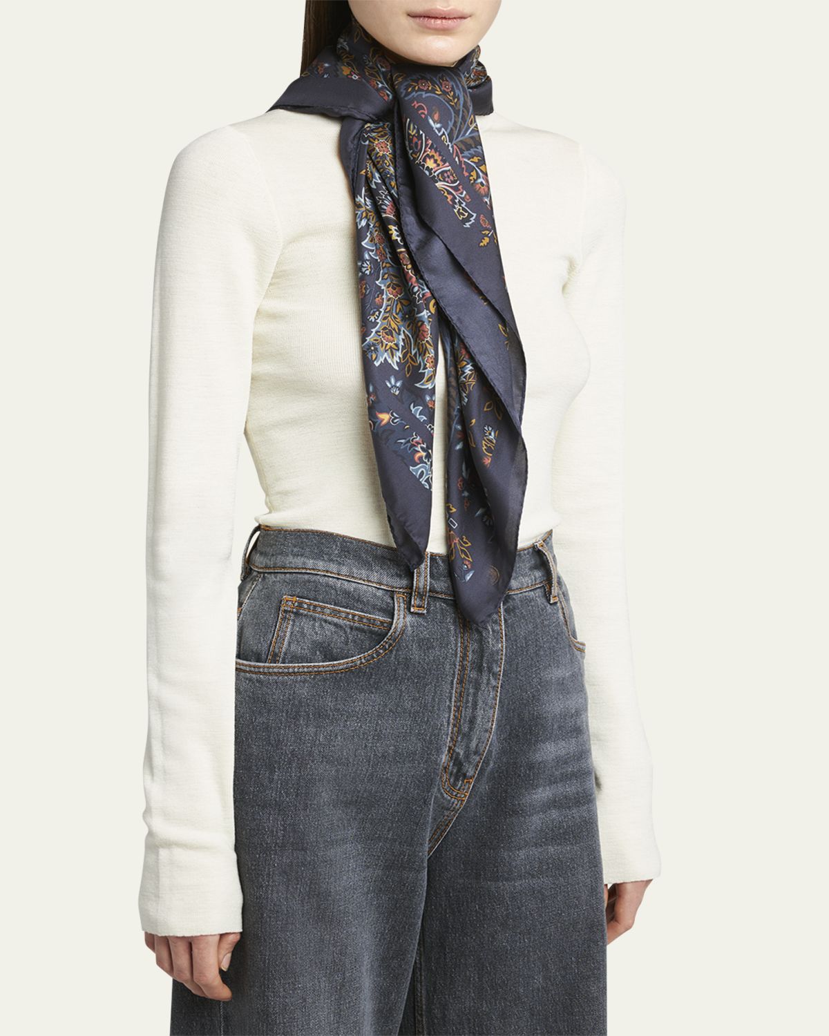 Etro Floral Silk Square Scarf | Thumbnail 3