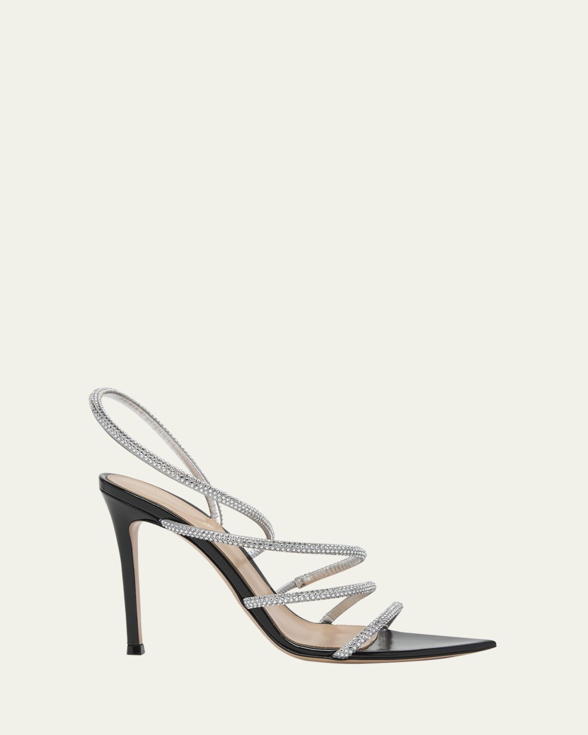 Gianvito Rossi Strass Patent Strappy Cocktail Sandals
