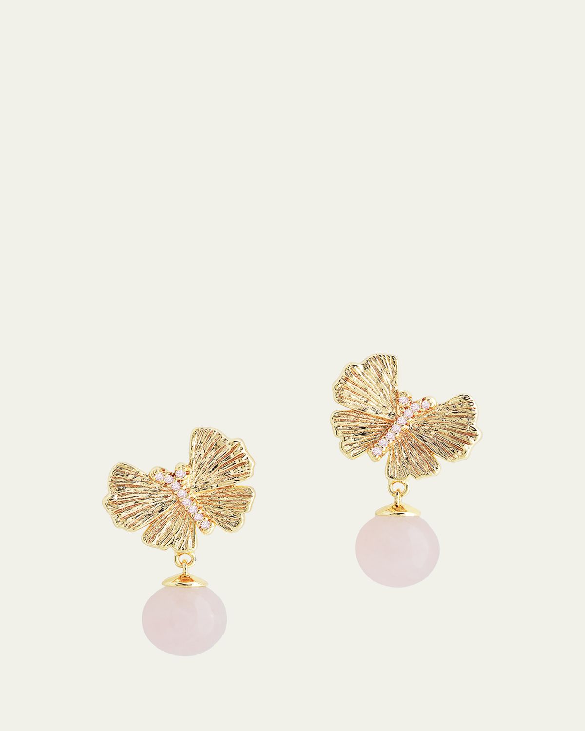 Anabel Aram Jewelry Butterfly with Rose Quartz Drop Earrings | Thumbnail 5 Anabel Aram Jewelry Butterfly with Rose Quartz Drop Earrings | Thumbnail 5
