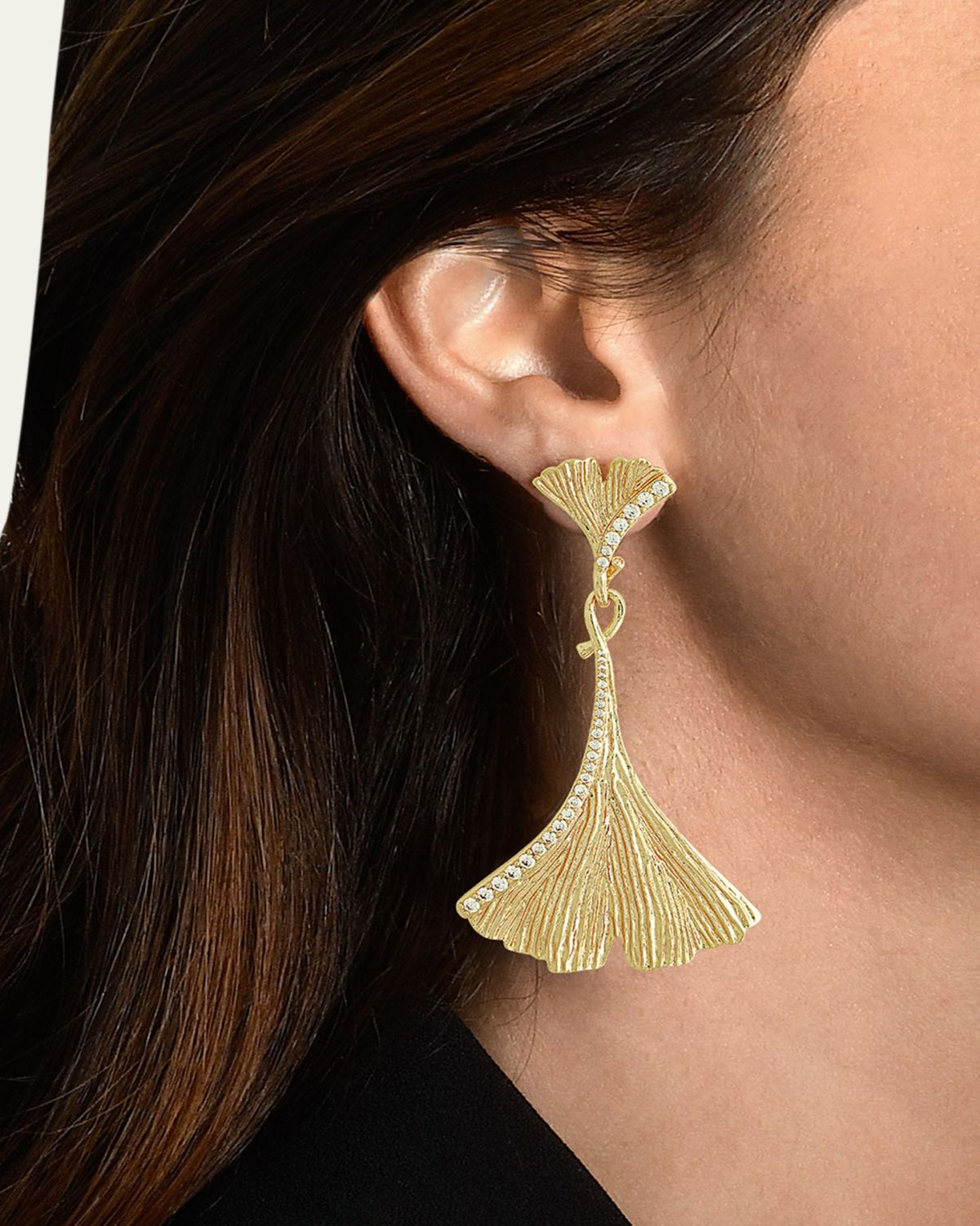 Anabel Aram Jewelry Ginkgo Large Drop Earrings | Thumbnail 2