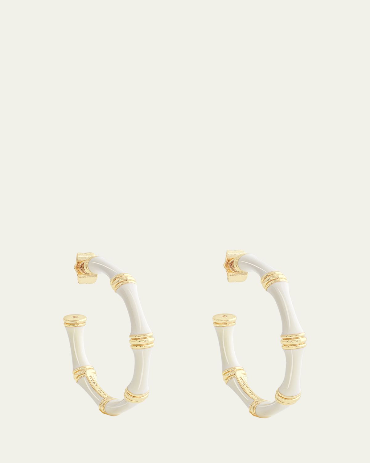 Anabel Aram Jewelry Bamboo Enameled Hoop Earrings