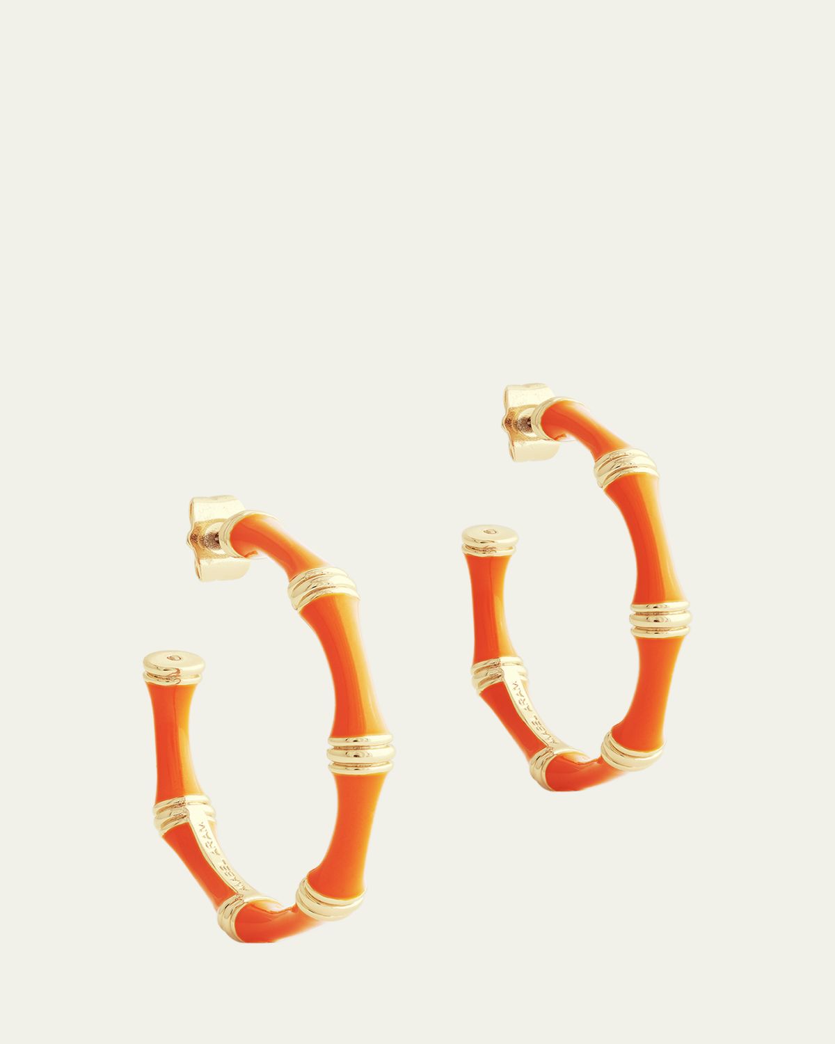 Anabel Aram Jewelry Bamboo Enameled Hoop Earrings | Thumbnail 5 Anabel Aram Jewelry Bamboo Enameled Hoop Earrings | Thumbnail 5
