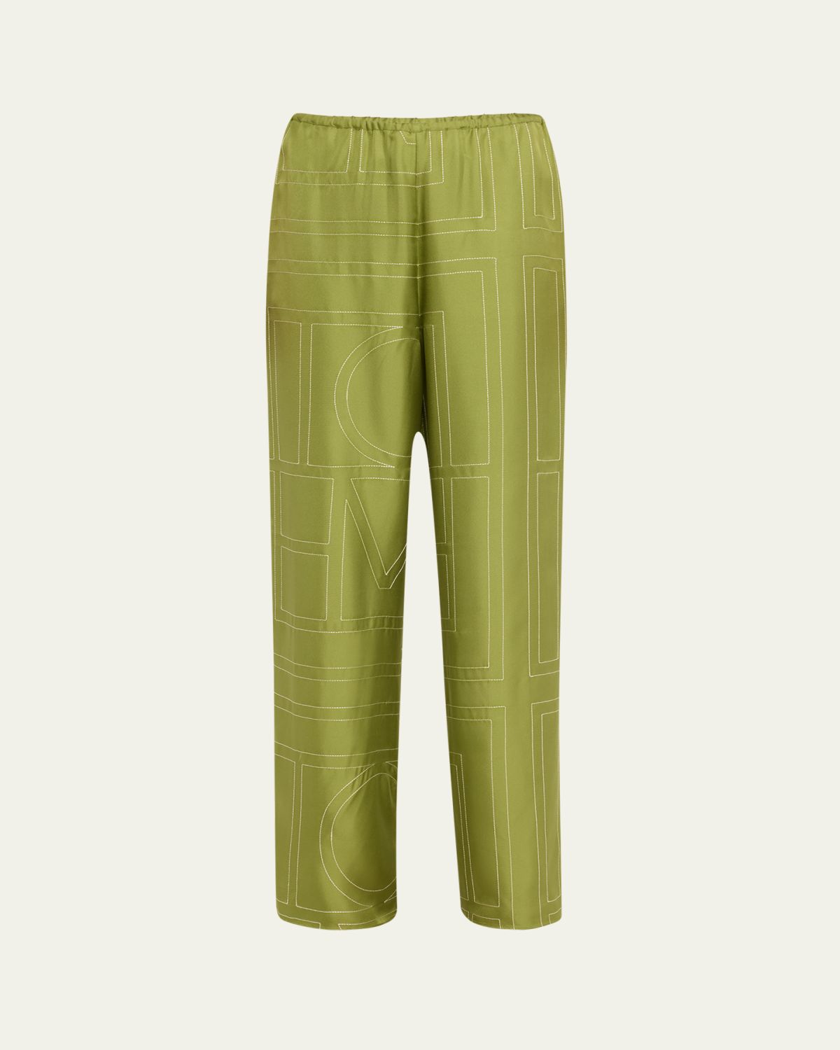 Toteme Monogram Silk Pajama Bottoms