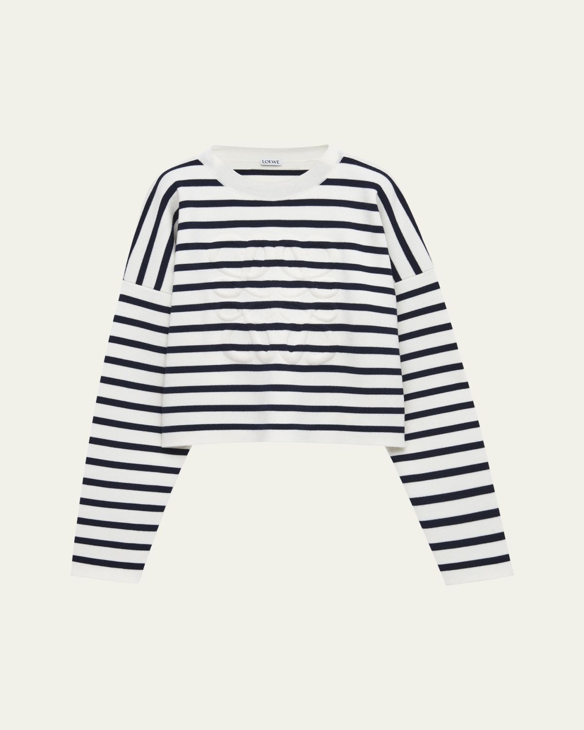 Loewe Striped Wool-Blend Sweater with Anagram Detail