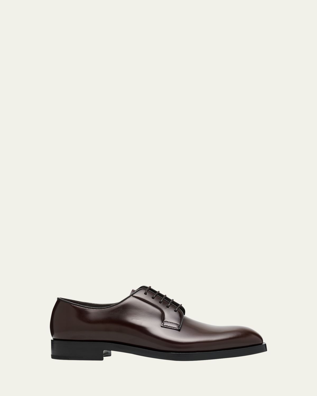 Prada Men's Brushed Leather Derby Shoes