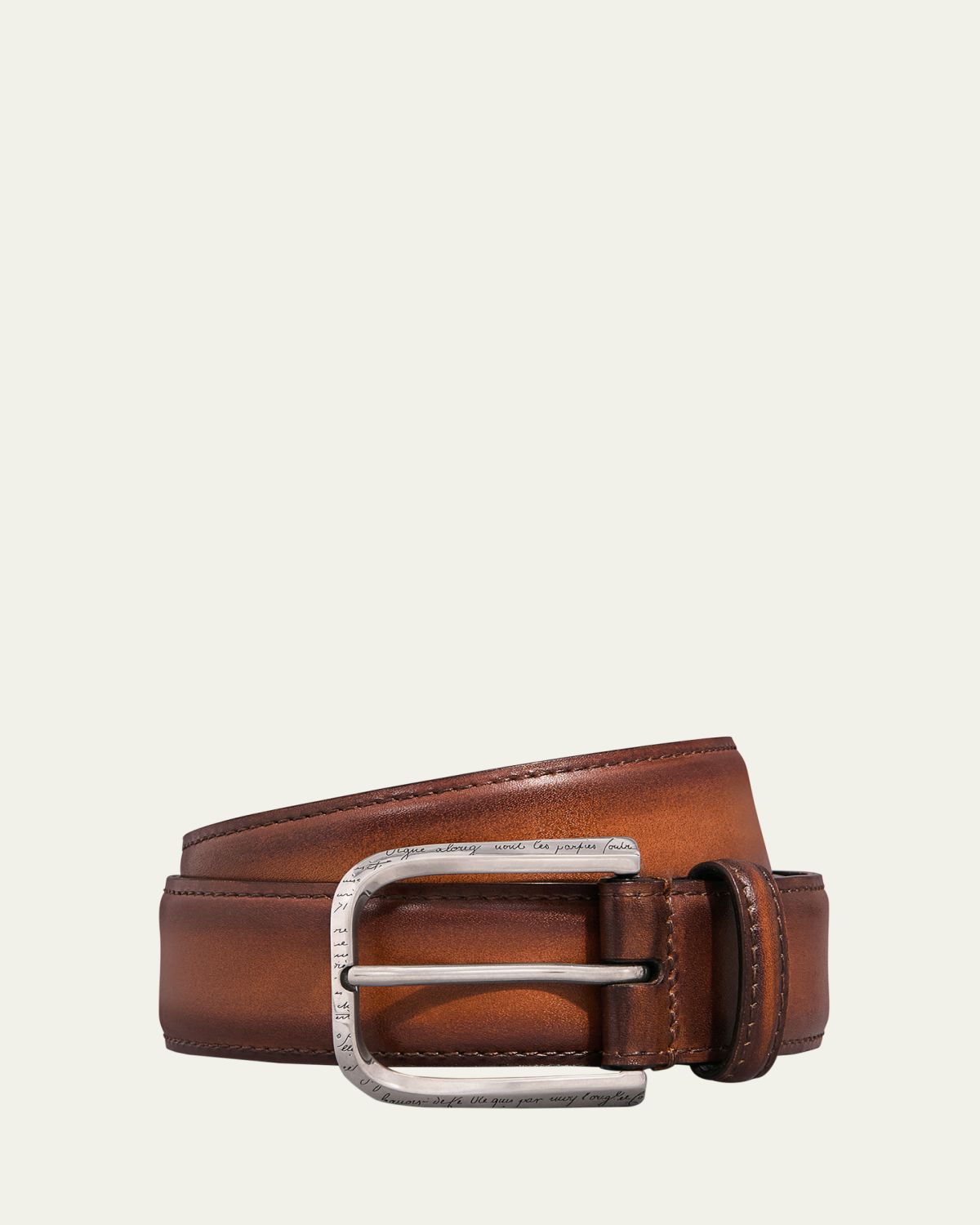 Berluti Men's C0085 Curve Leather Belt