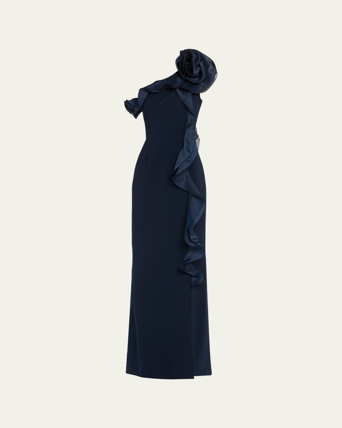 Rickie Freeman for Teri Jon One-Shoulder Ruffle Column Gown | Thumbnail 6 Rickie Freeman for Teri Jon One-Shoulder Ruffle Column Gown | Thumbnail 6