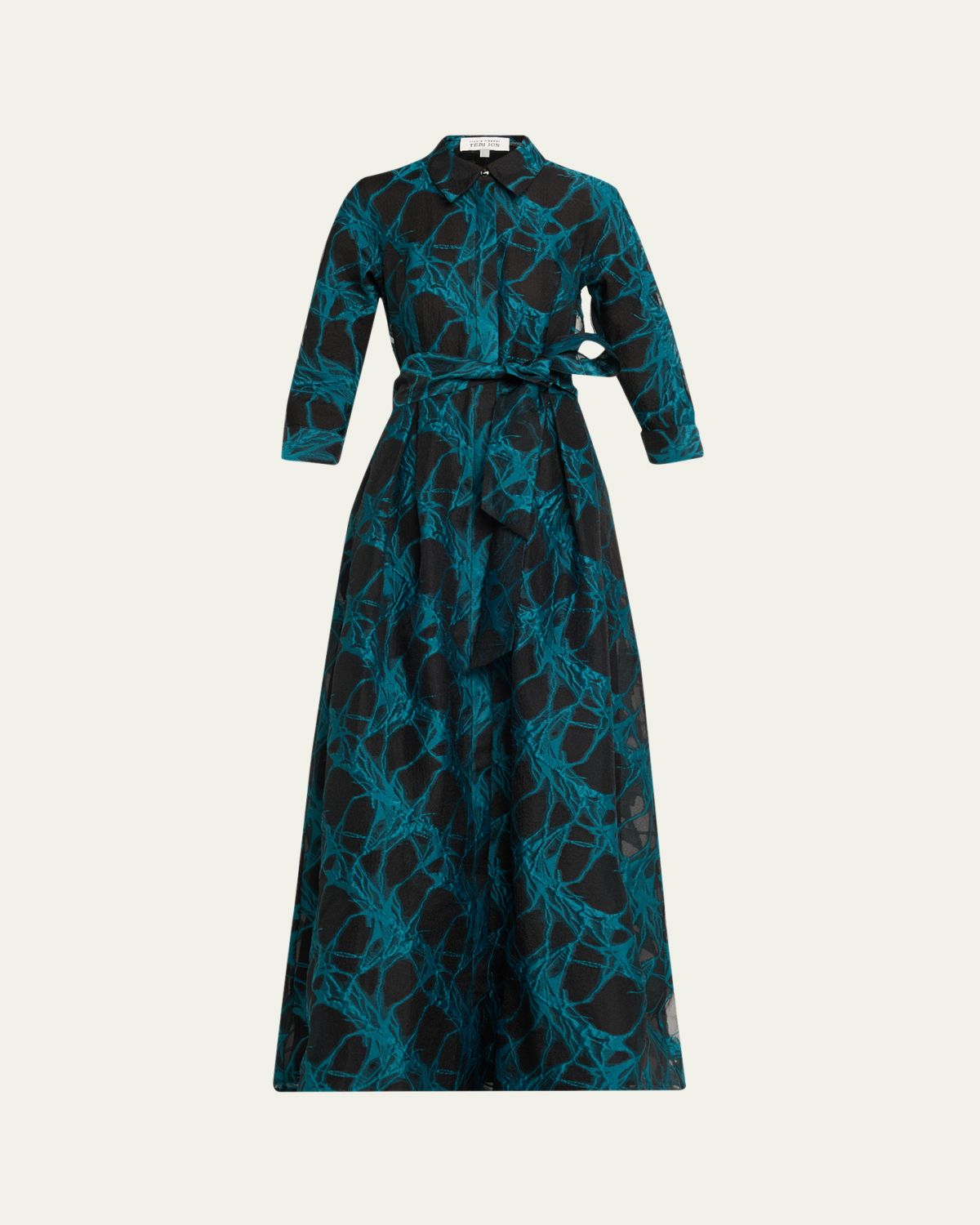 Rickie Freeman for Teri Jon A-Line Organza Jacquard Shirt Gown | Thumbnail 13