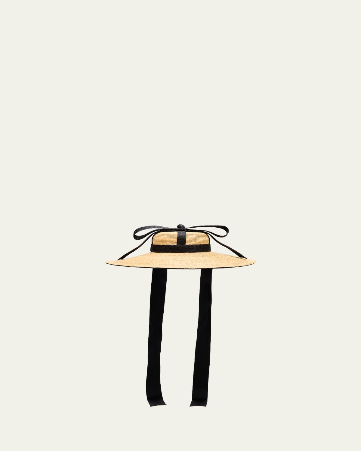 Kokin Riviera Bow Large-Brim Straw Hat