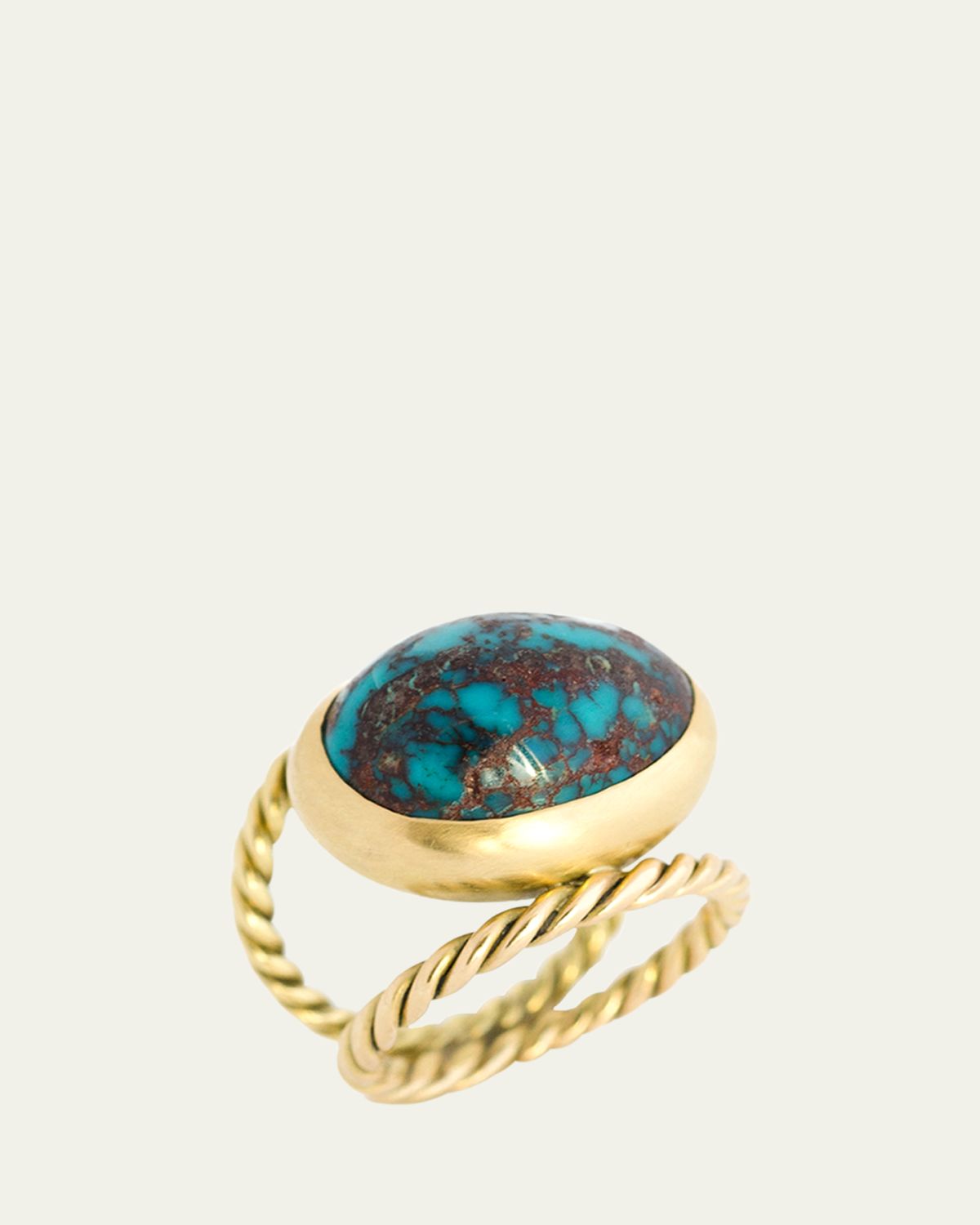 Haute Victoire One Of A Kind Hand Twisted Turquoise Ring, Size