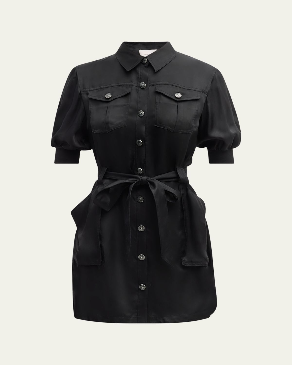 Cinq a Sept Damla Belted Puff-Sleeve Mini Shirtdress
