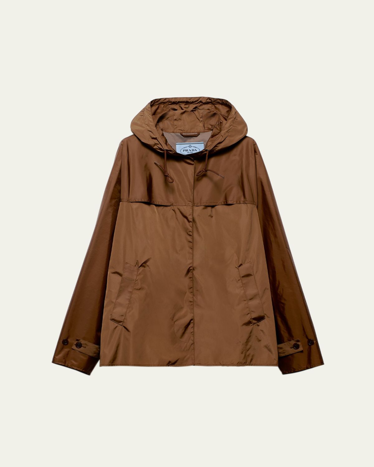 Hooded Drawstring Nylon Jacket