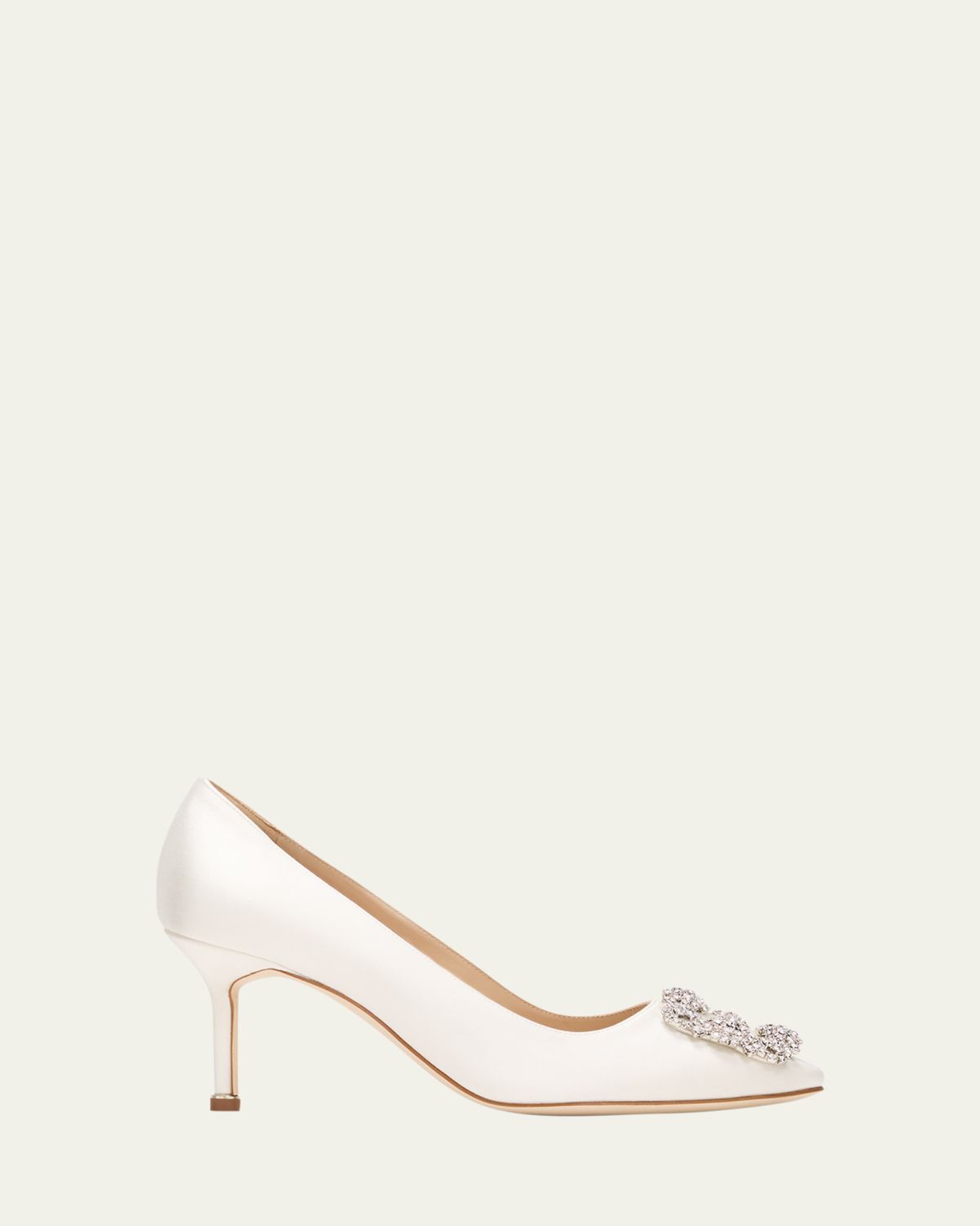 Manolo Blahnik Hangisi Satin Buckle Pumps