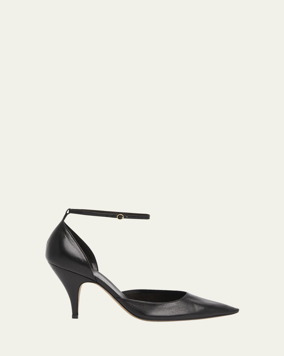 THE ROW Liisa Leather D'Orsay Ankle-Strap Pumps