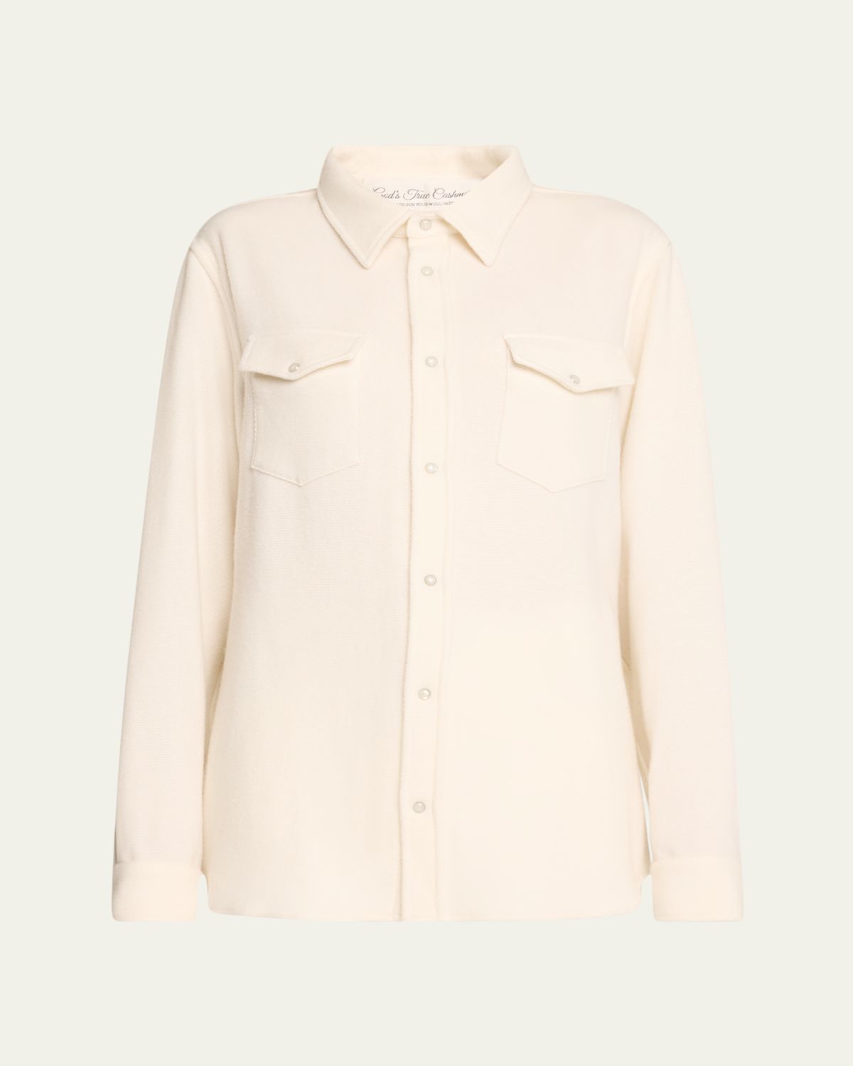 God's True Cashmere Cashmere Button-Front Shirt