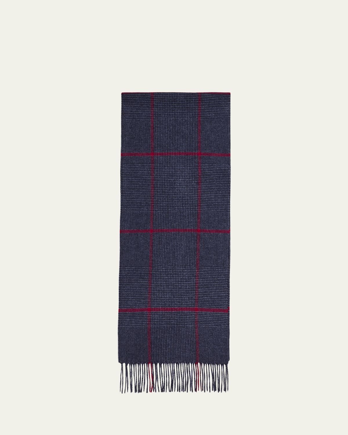 PIACENZA Men 's Silk Cashmere Glen Plaid Scarf