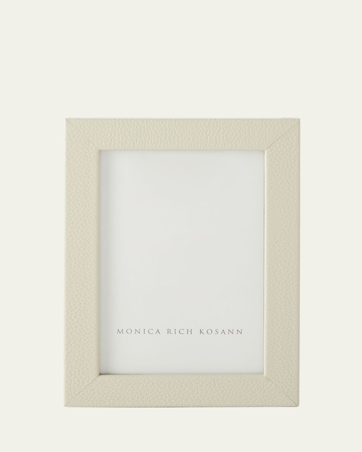 Monica Rich Kosann Cream Pebbled Leather Frame, 4" x 6"