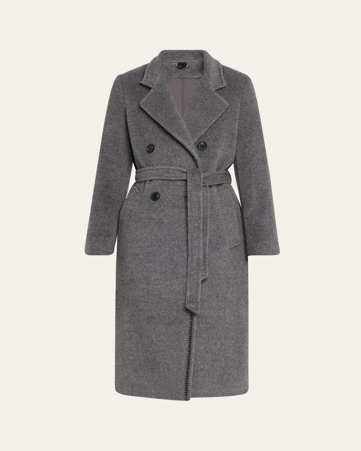 Kobi Halperin Lyra Chain-Trim Double-Breasted Coat