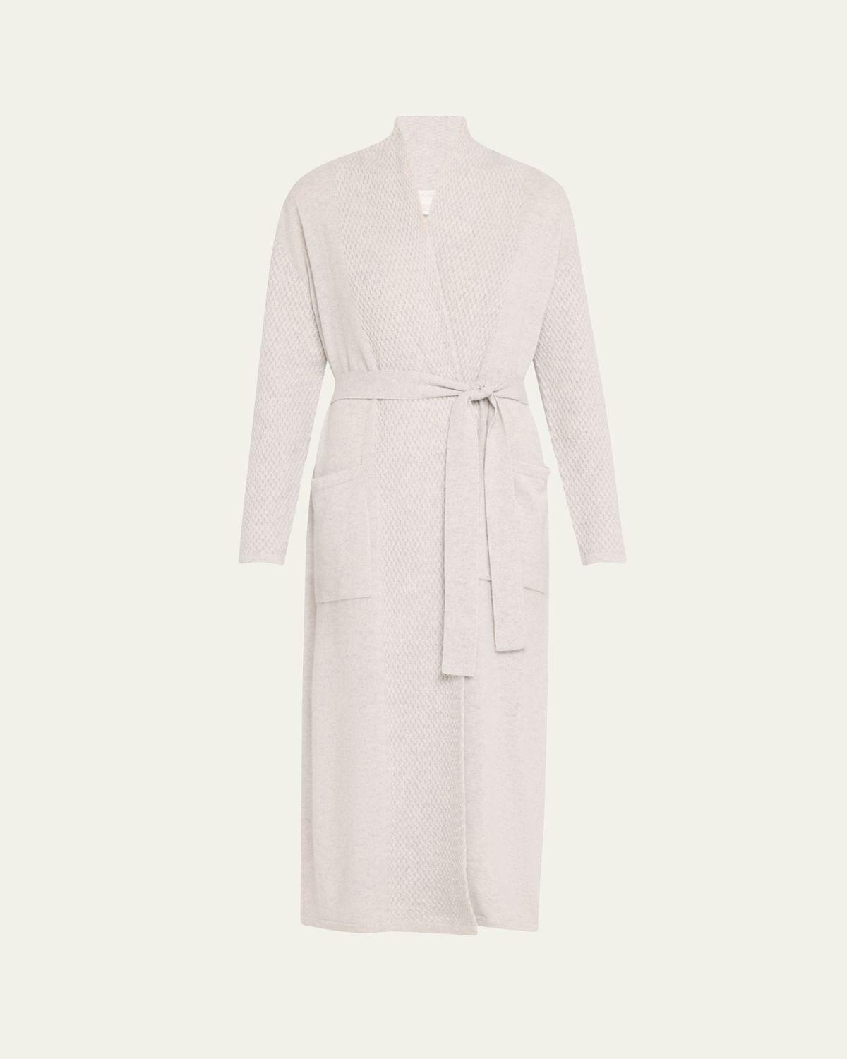 Arlotta Cashmere Braided-Knit Cashmere Wrap Robe
