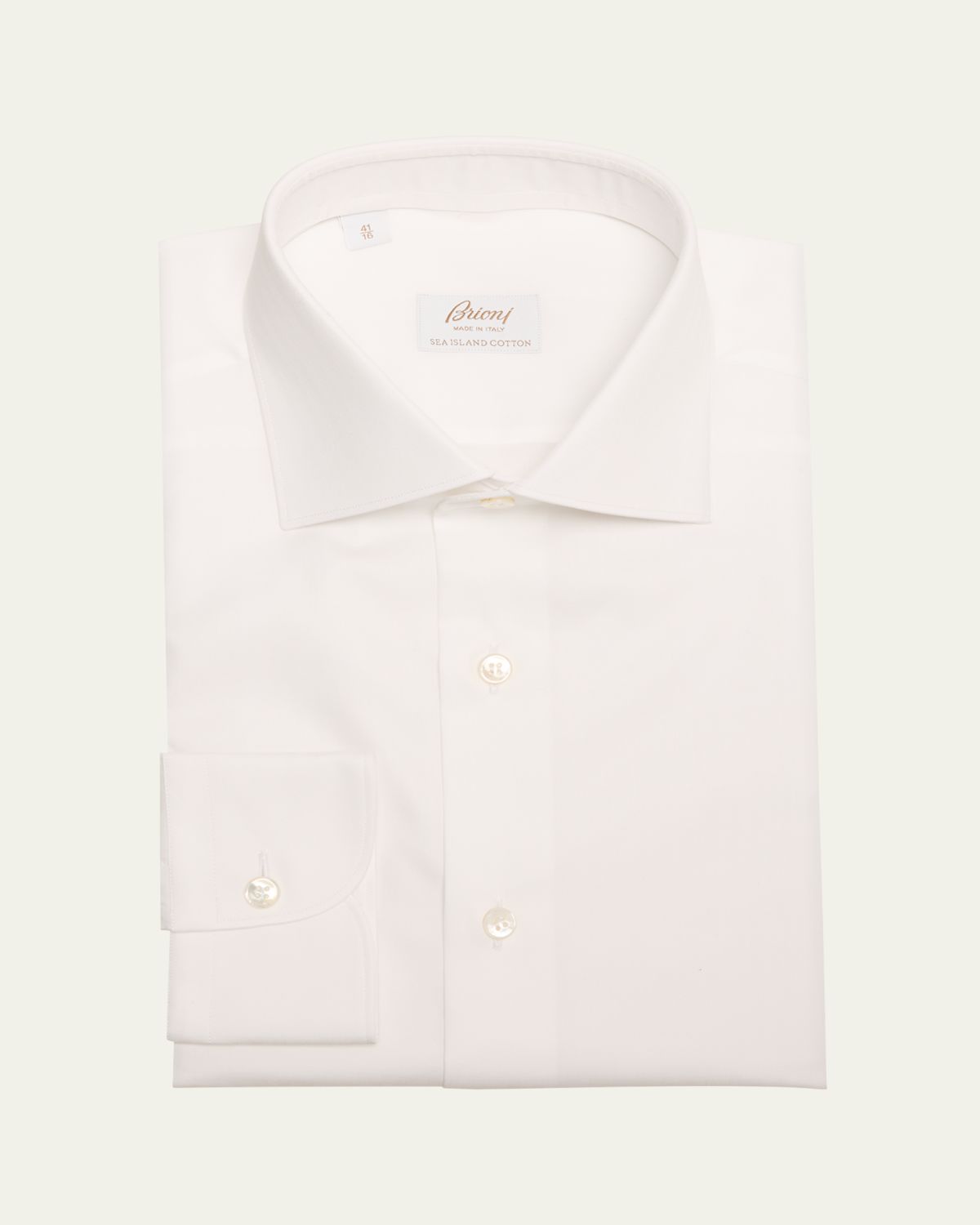 Brioni Men's Sea Island Cotton Herringbone Dress Shirt | Thumbnail 3 Brioni Men's Sea Island Cotton Herringbone Dress Shirt | Thumbnail 3
