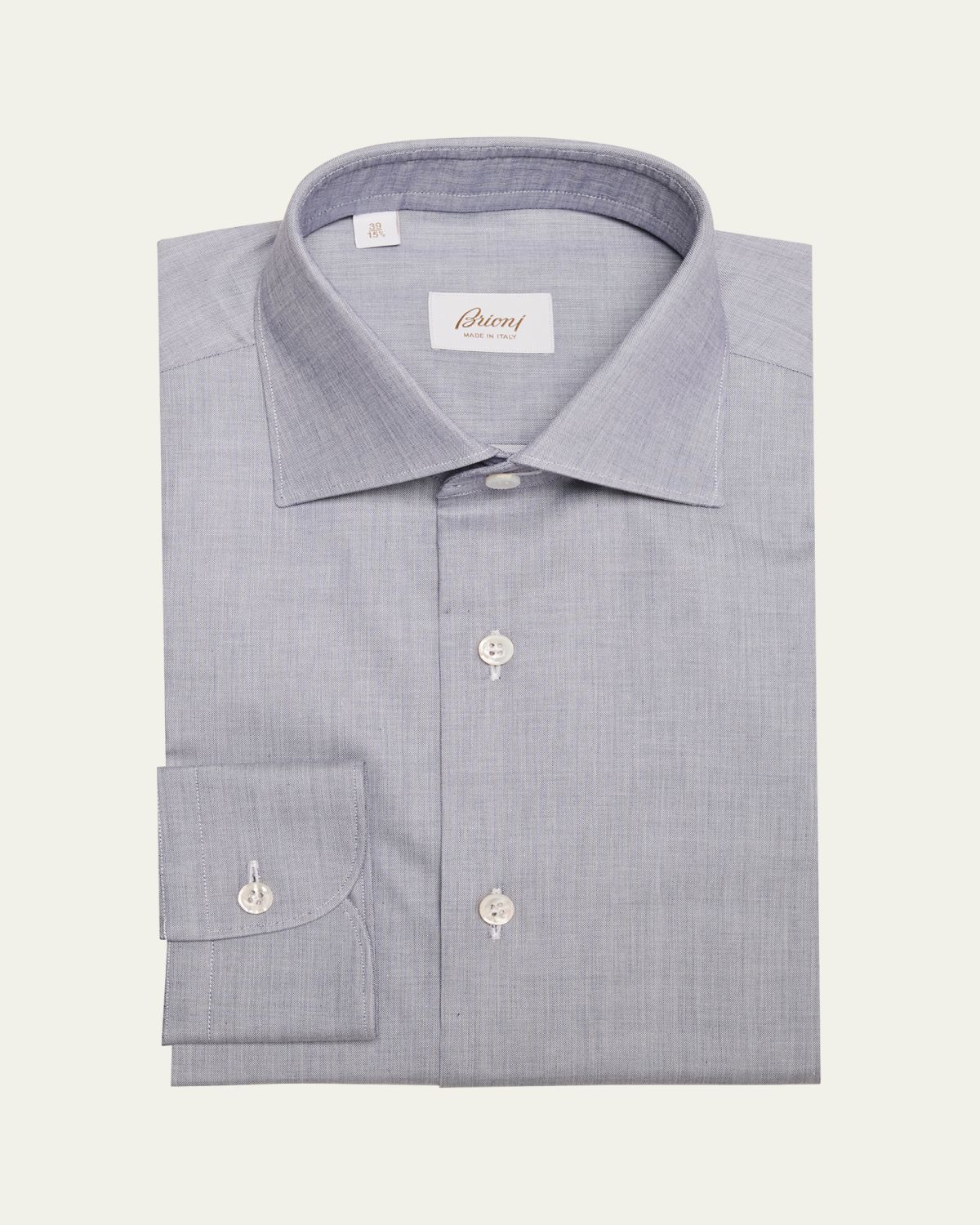 Brioni Men's Cotton Chambray Dress Shirt