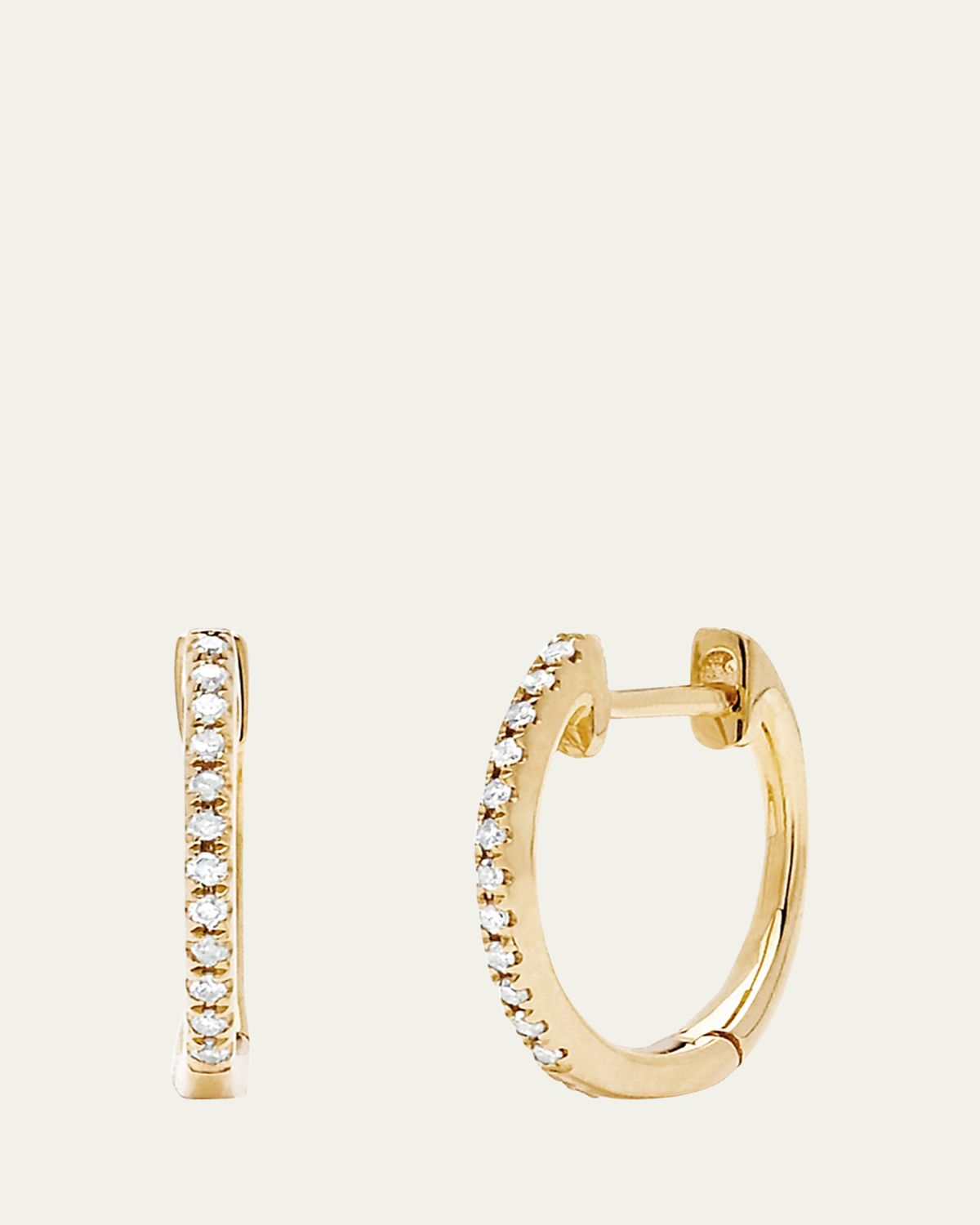 EF Collection 14K Gold Diamond Huggie Earrings