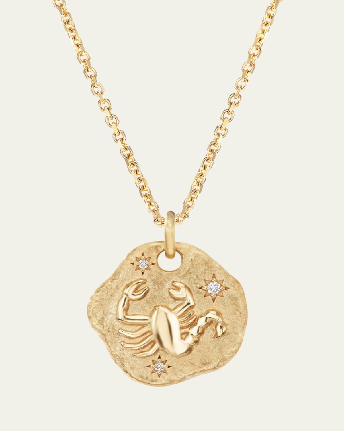 Aaryah 18K Yellow Gold Mini Diamond Zodiac Pendant Necklace | Thumbnail 3