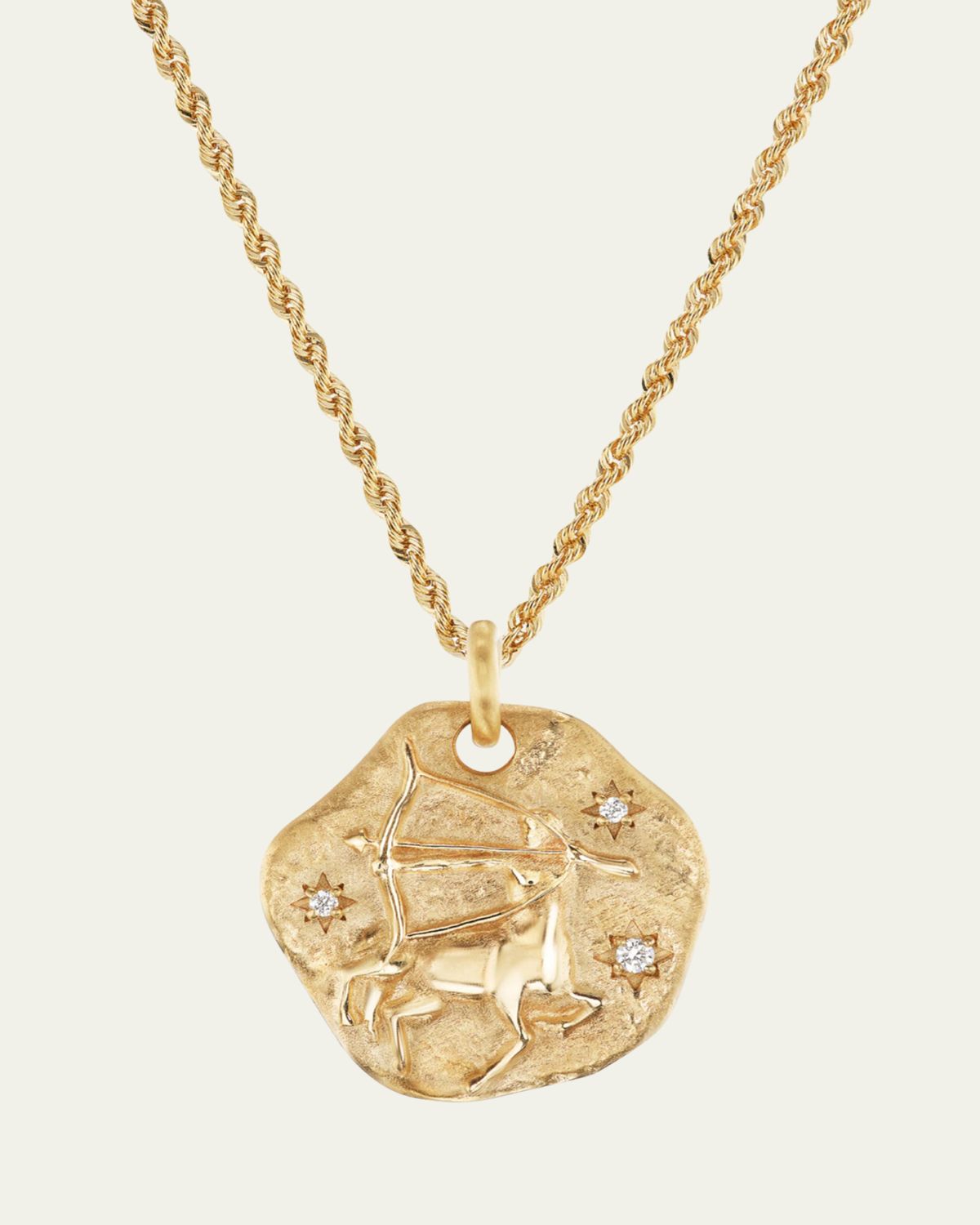 Aaryah 18K Yellow Gold Large Diamond Zodiac Pendant Necklace