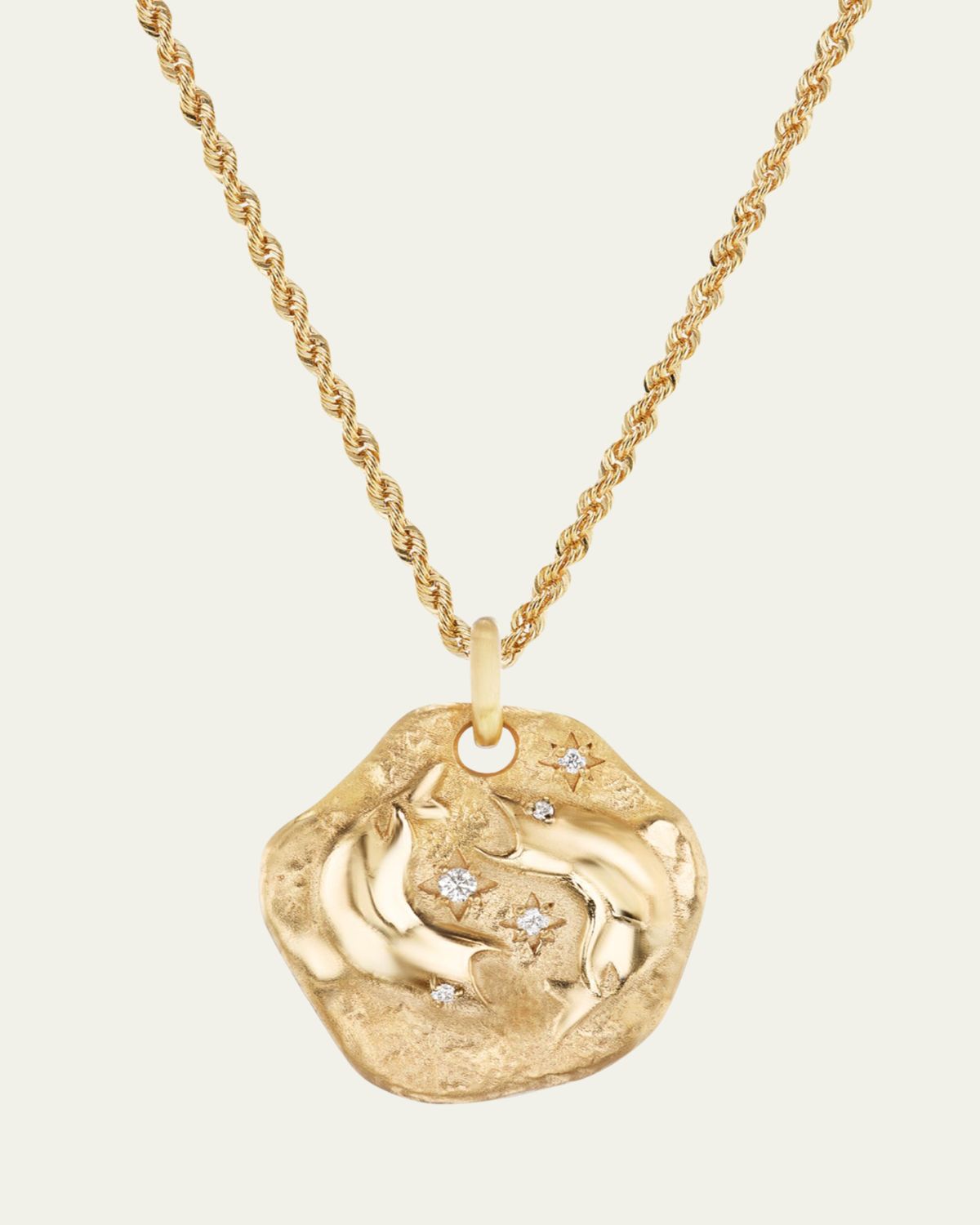 Aaryah 18K Yellow Gold Large Diamond Zodiac Pendant Necklace | Thumbnail 3 Aaryah 18K Yellow Gold Large Diamond Zodiac Pendant Necklace | Thumbnail 3