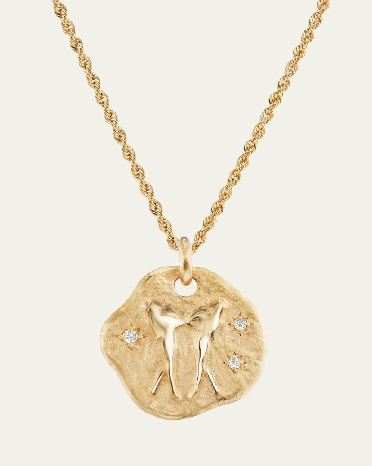 Aaryah 18K Yellow Gold Large Diamond Zodiac Pendant Necklace | Thumbnail 3 Aaryah 18K Yellow Gold Large Diamond Zodiac Pendant Necklace | Thumbnail 3
