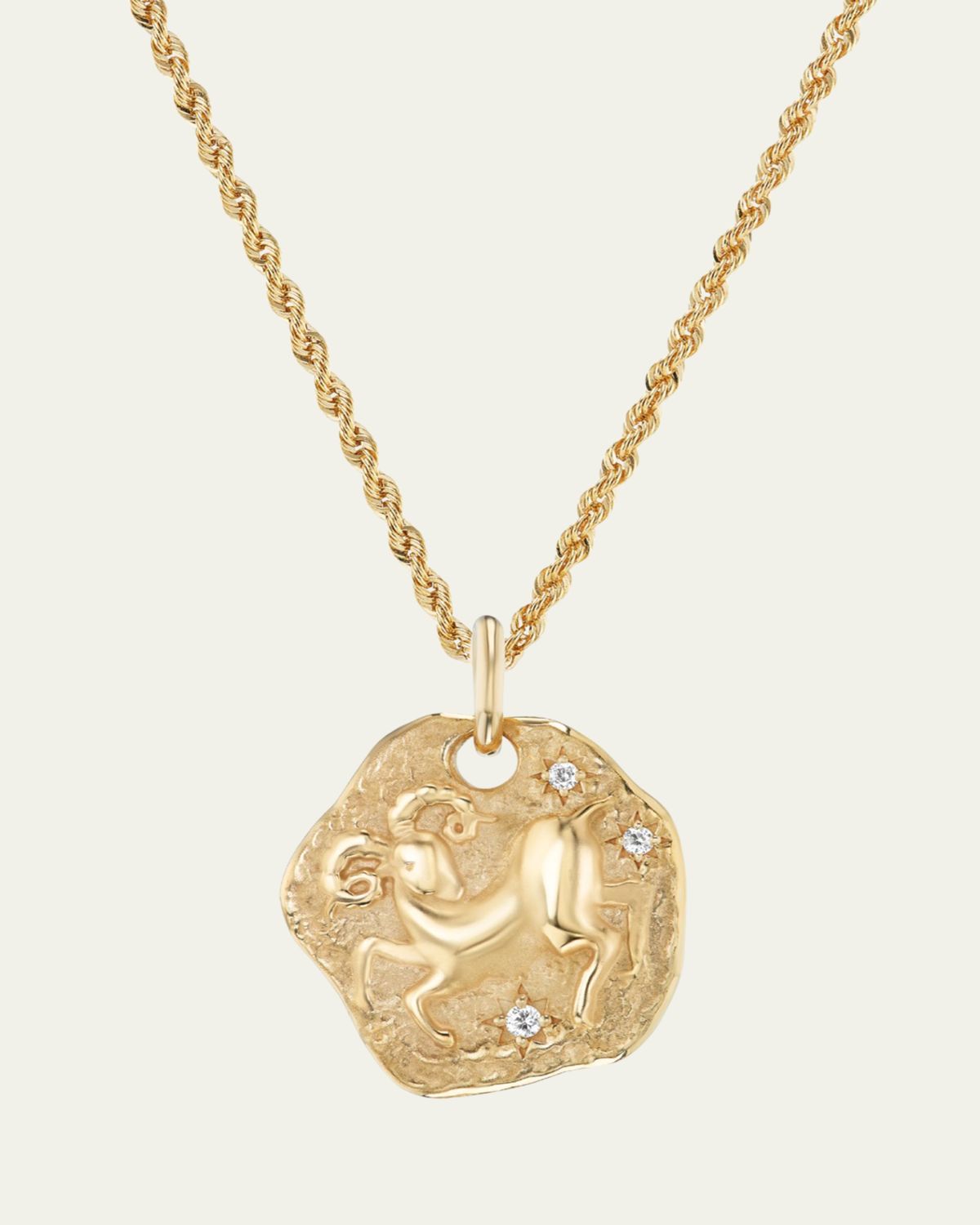 Aaryah 18K Yellow Gold Large Diamond Zodiac Pendant Necklace | Thumbnail 3 Aaryah 18K Yellow Gold Large Diamond Zodiac Pendant Necklace | Thumbnail 3