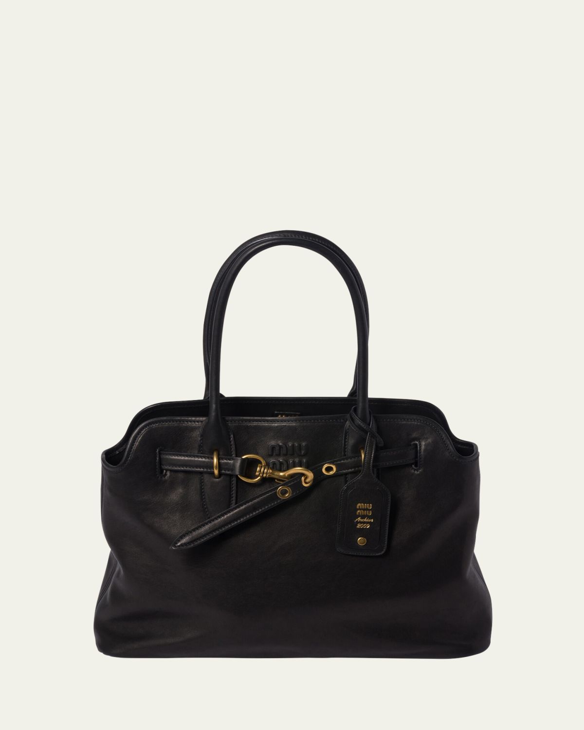 Miu Miu Aventure Large Leather Shoulder Bag - Women's Bags