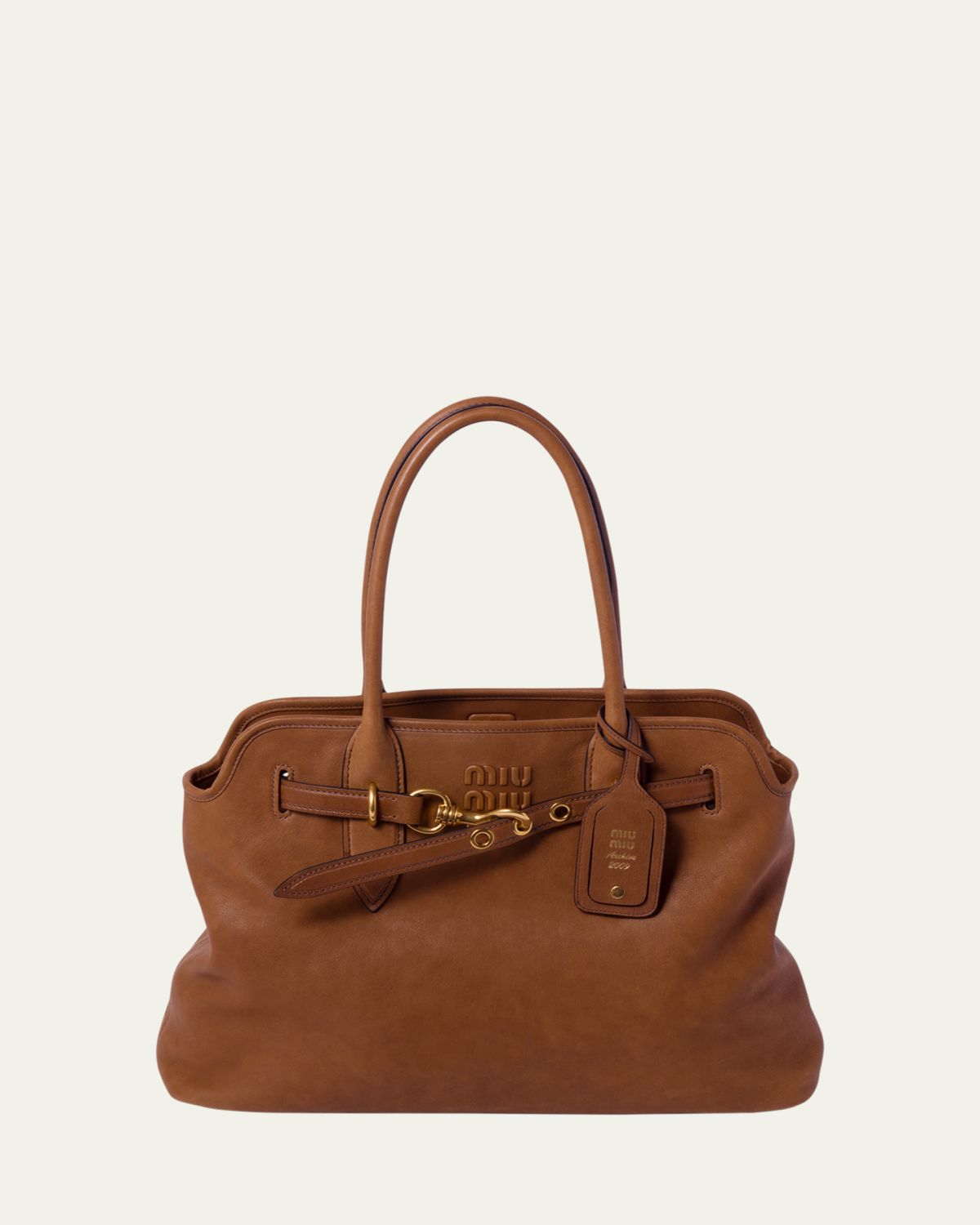 Miu Miu Aventure Large Leather Shoulder Bag