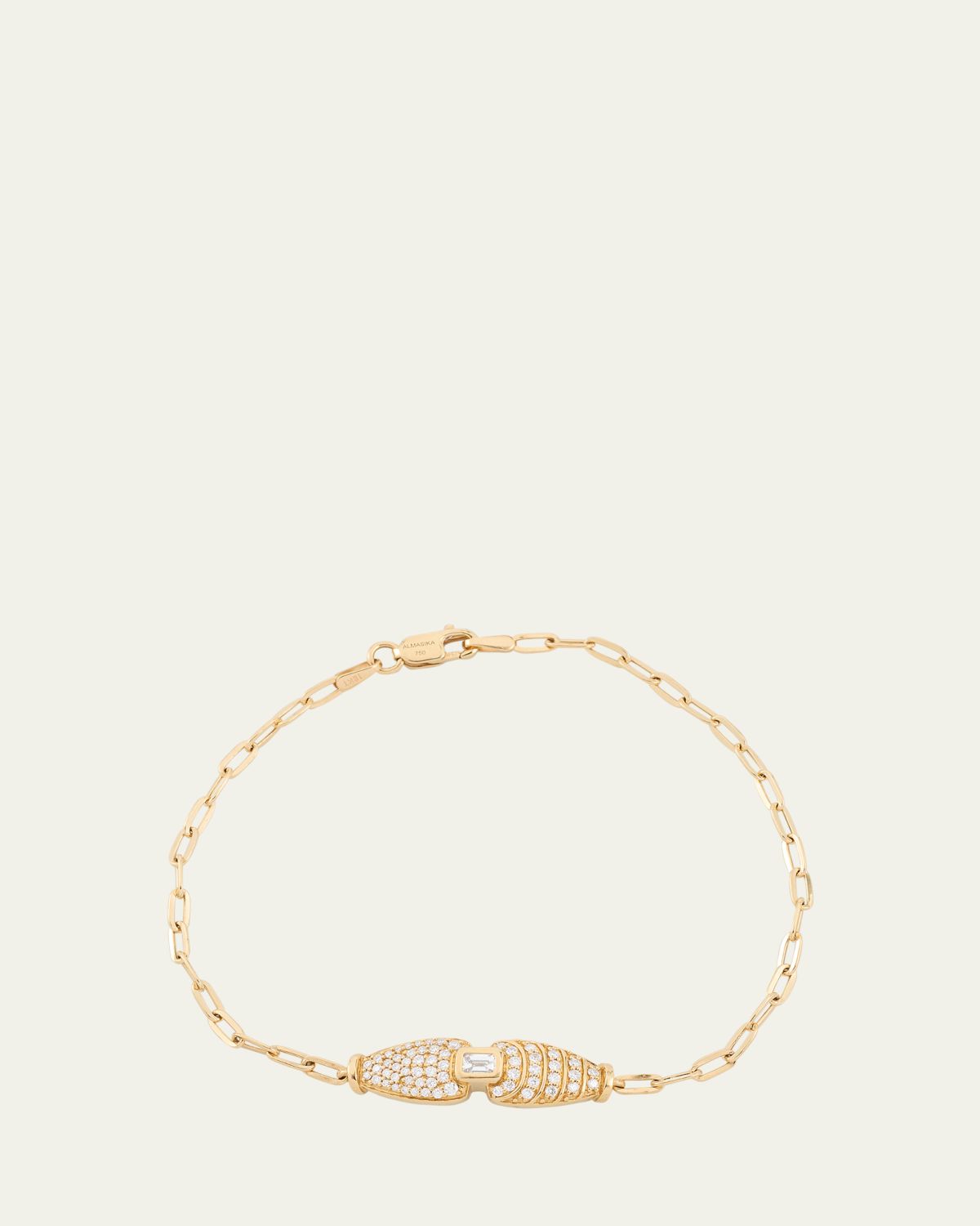 ALMASIKA 18K Yellow Gold Adir Pave Diamond Chain Bracelet