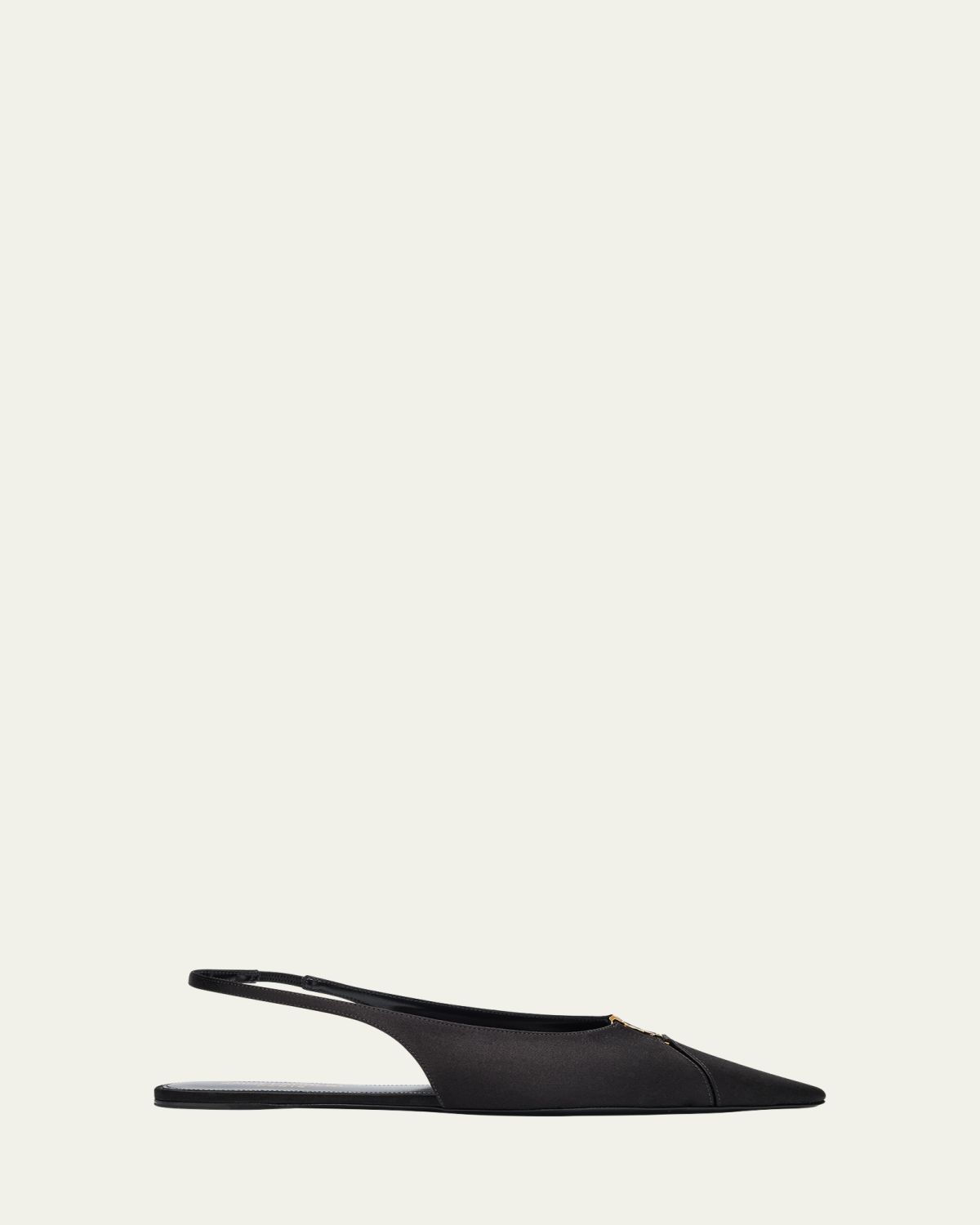 Saint Laurent Babylone Satin Slingback Ballerina Flats