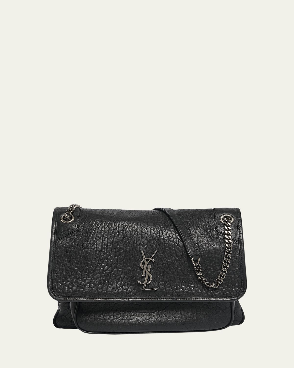 Saint Laurent Niki Large YSL Shoulder Bag in Lambskin Leather
